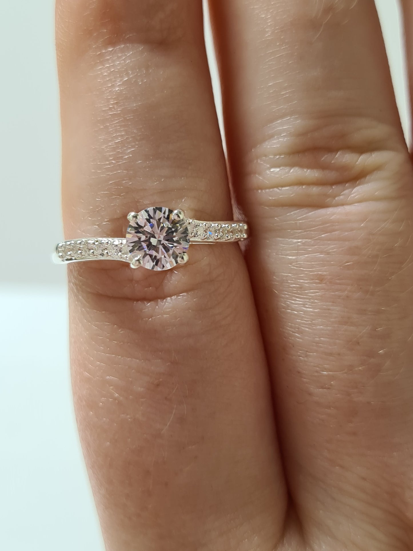 Swarovski Zirconia Bypass Ring Sterling Silver SIZES J,Q,T