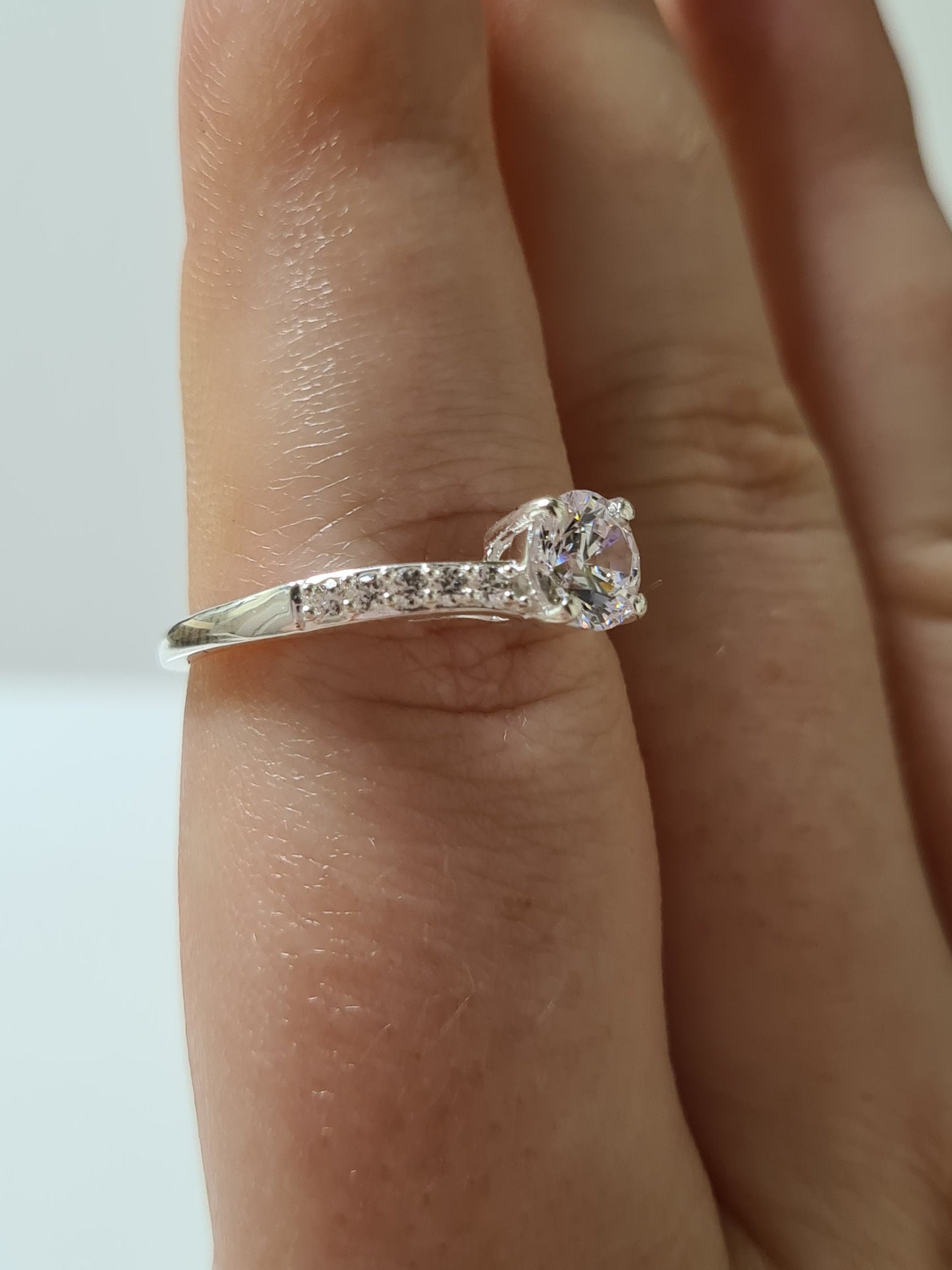 Swarovski Zirconia Bypass Ring Sterling Silver SIZES J,Q,T