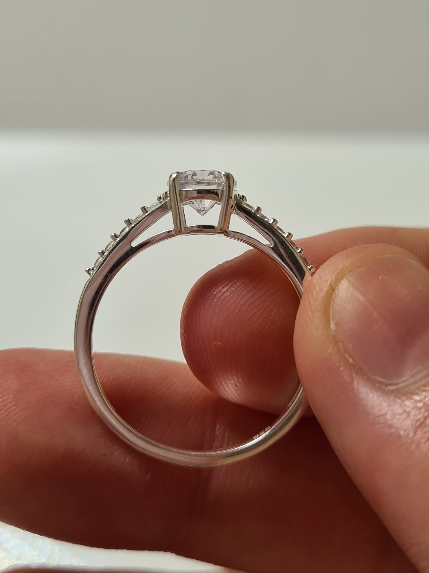 Swarovski Zirconia Bypass Ring Sterling Silver SIZES J,Q,T