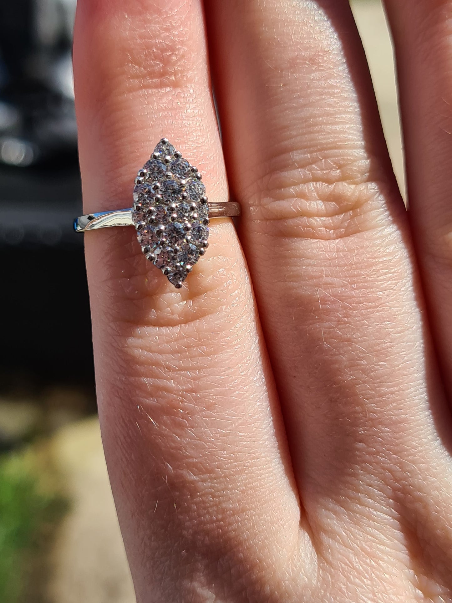 Swarovski Zirconia Cluster Marquise Ring SIZES M, N