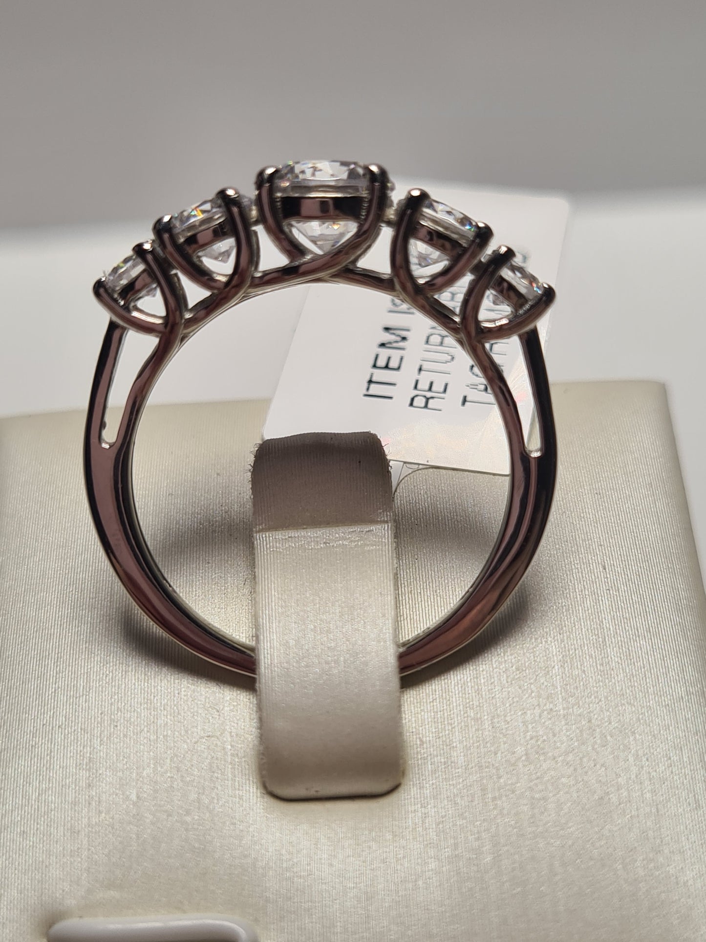 Swarovski Zirconia 5 Stone Half Eternity Style Ring SIZE L