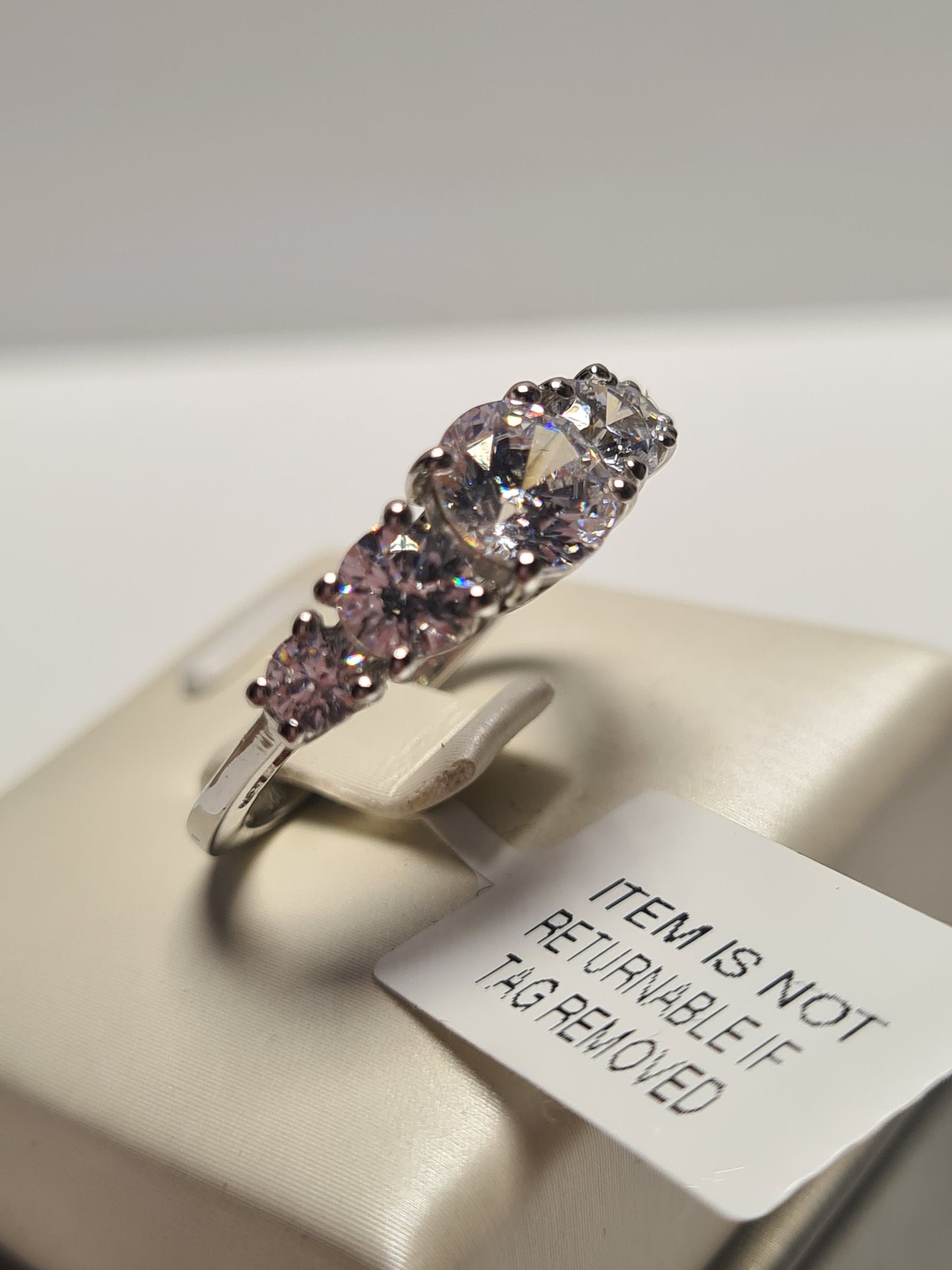 Swarovski Zirconia 5 Stone Half Eternity Style Ring SIZE L