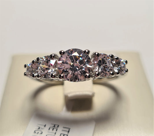 Swarovski Zirconia 5 Stone Half Eternity Style Ring SIZE L