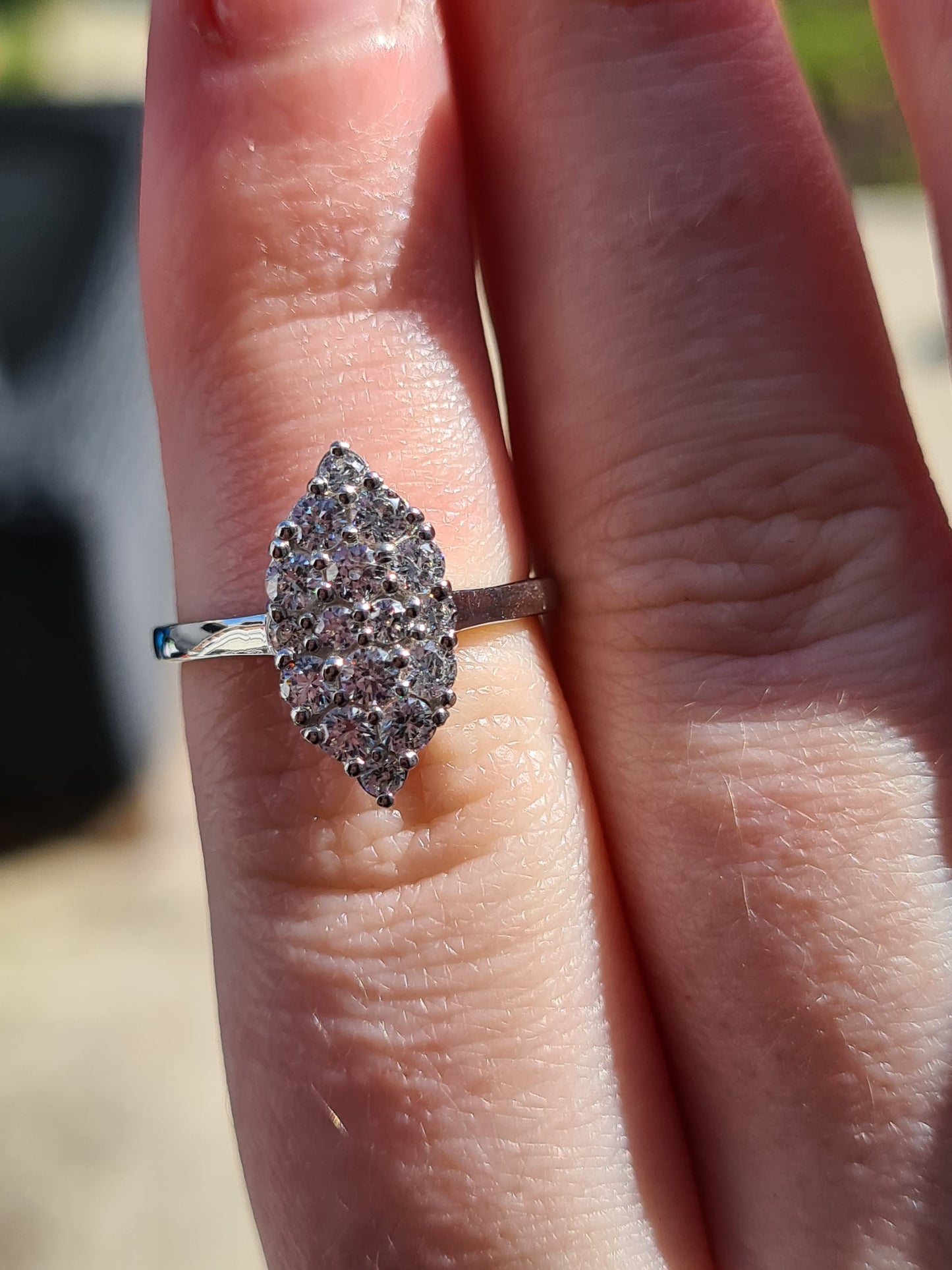 Swarovski Zirconia Cluster Marquise Ring SIZES M, N