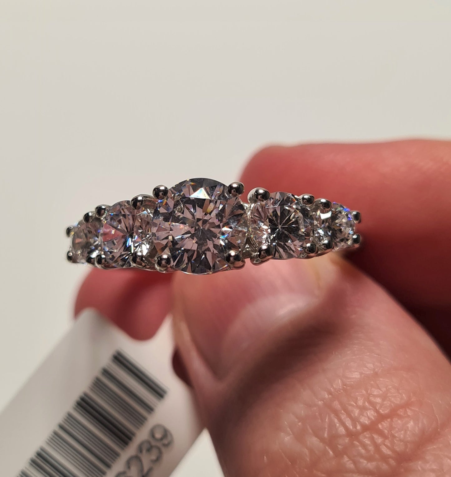 Swarovski Zirconia 5 Stone Half Eternity Style Ring SIZE L