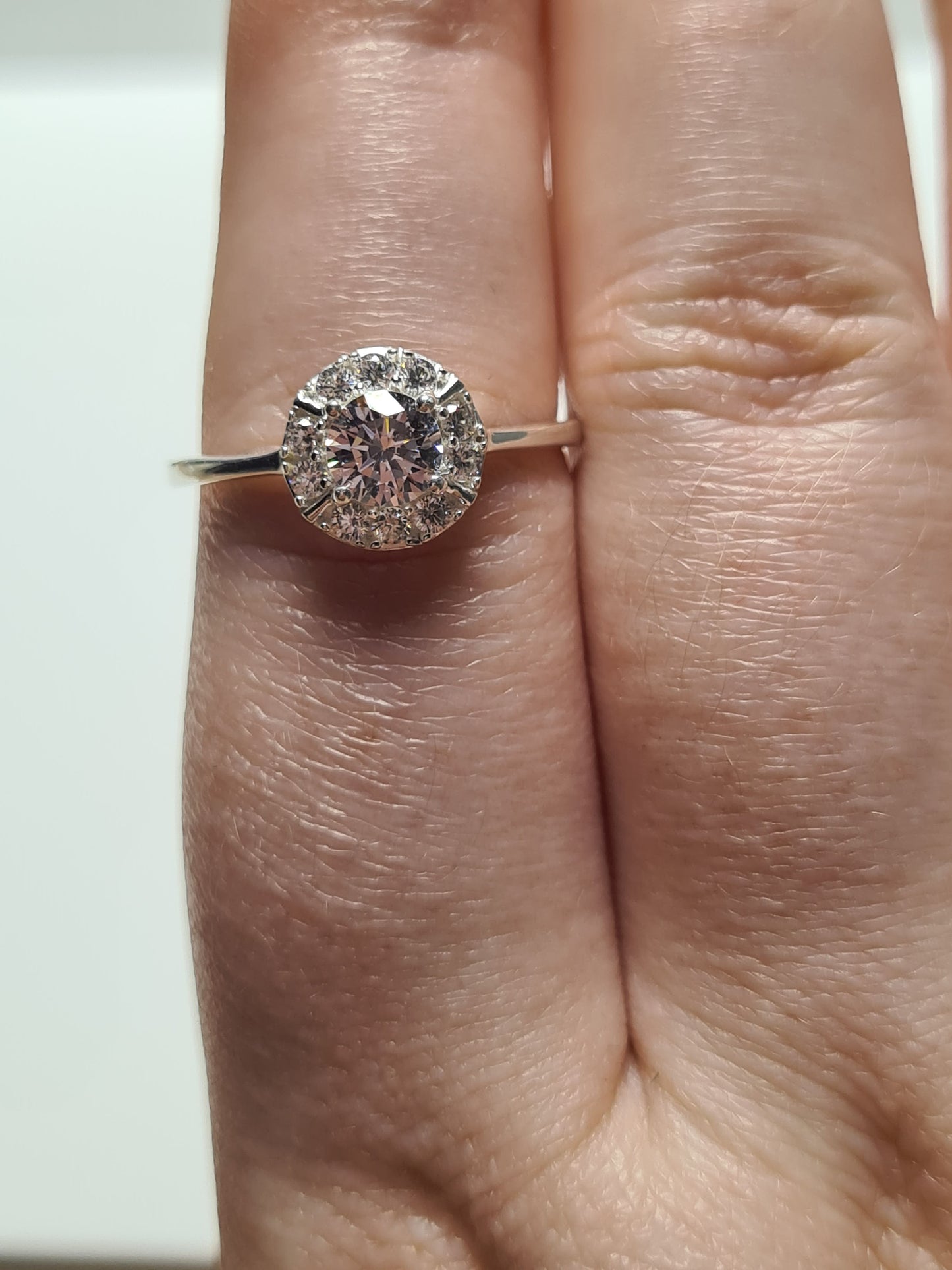 Swarovski Zirconia Halo Ring Sterling Silver SIZES Q , T