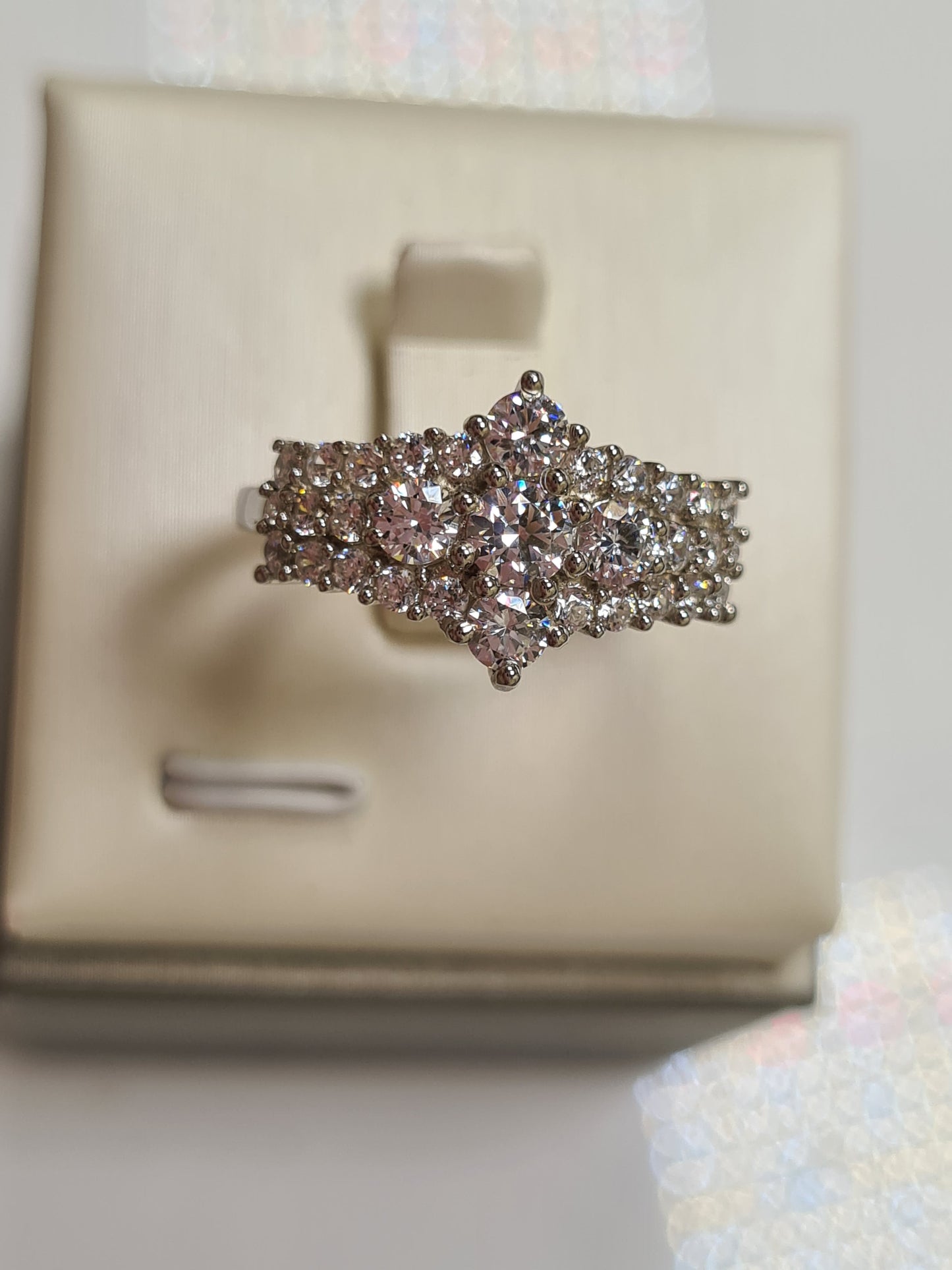 Swarovski Zirconia Crown Ring Sterling Silver SIZES K, Q