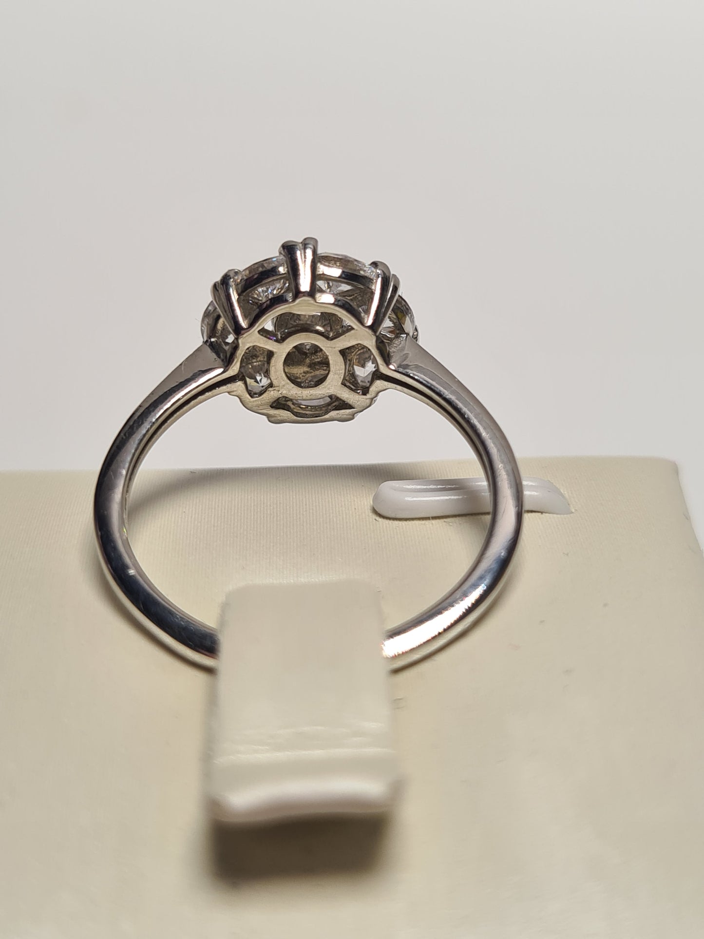 Swarovski Zirconia Halo Ring Sterling Silver SIZES L , M