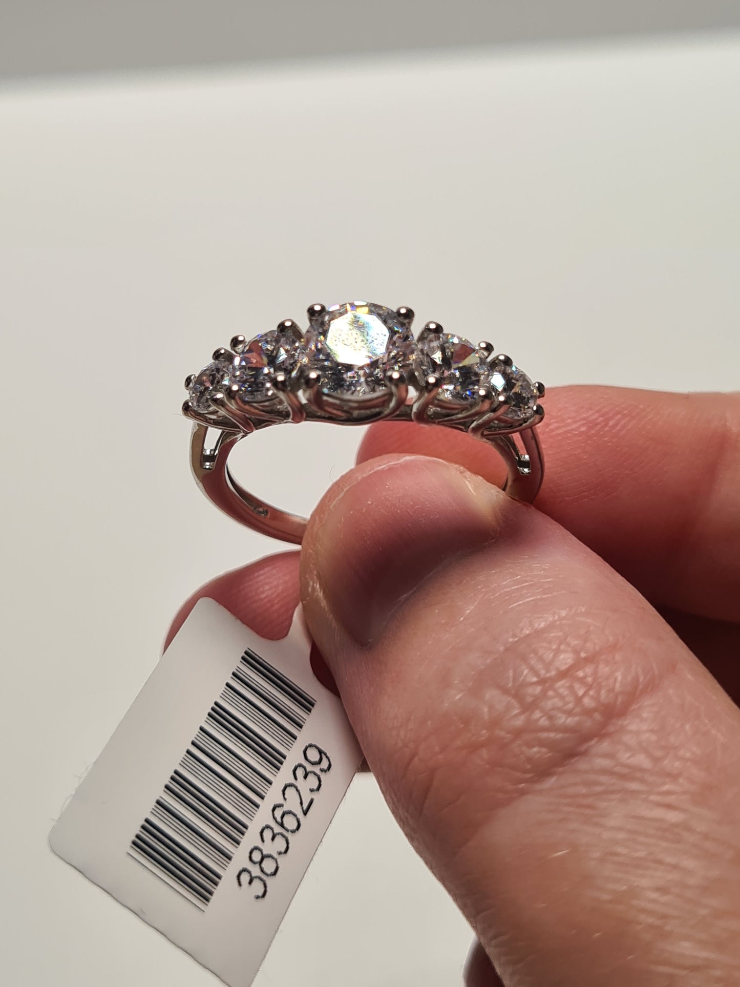 Swarovski Zirconia 5 Stone Half Eternity Style Ring SIZE L