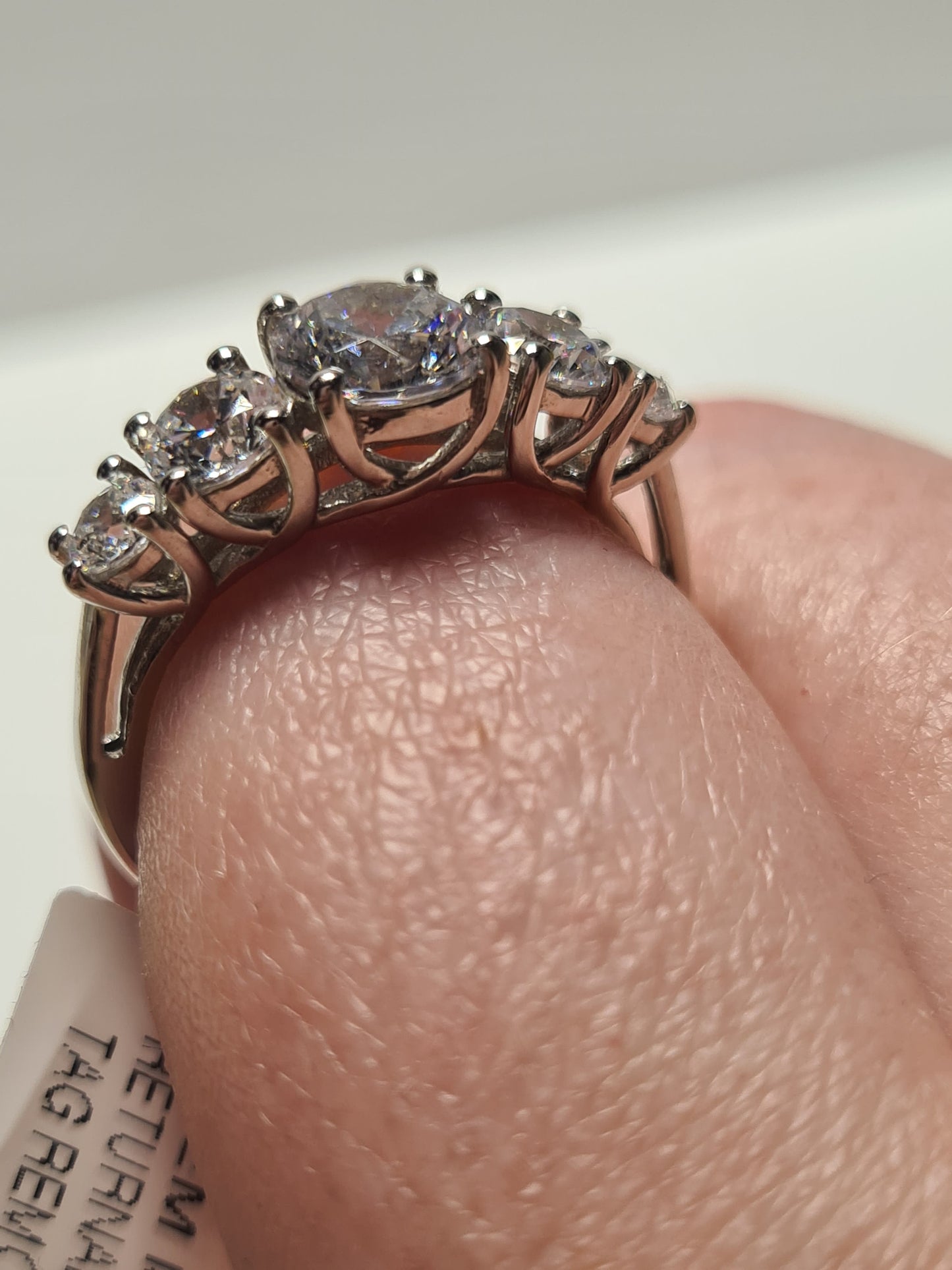 Swarovski Zirconia 5 Stone Half Eternity Style Ring SIZE L