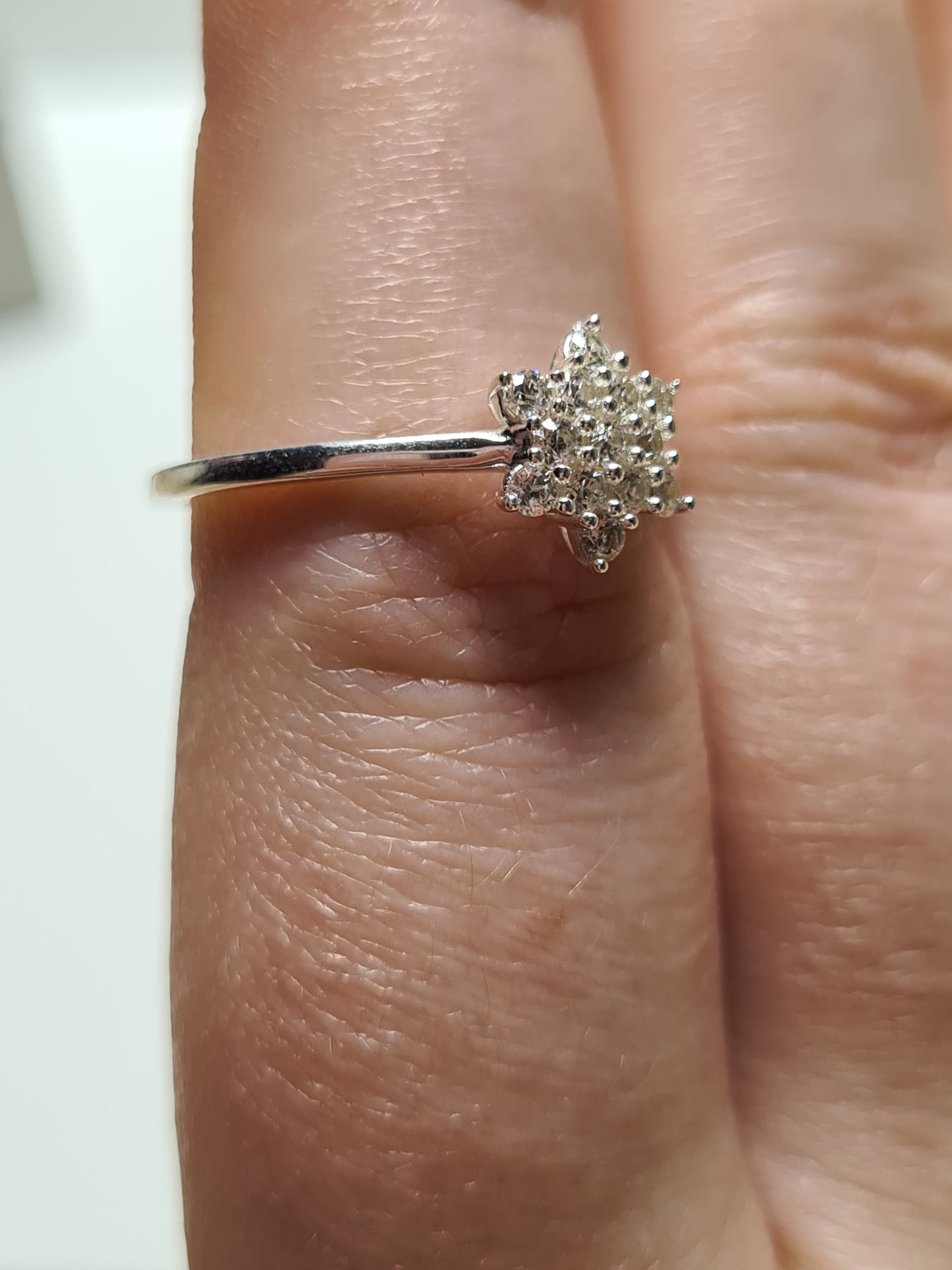 Swarovski Zirconia Star Cluster Ring Sterling Silver SIZE P