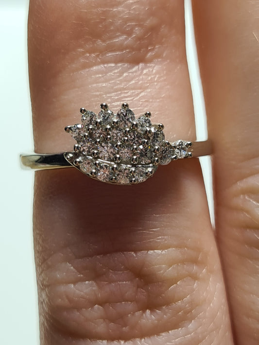 Swarovski Zirconia Unique Cluster Ring SIZE L