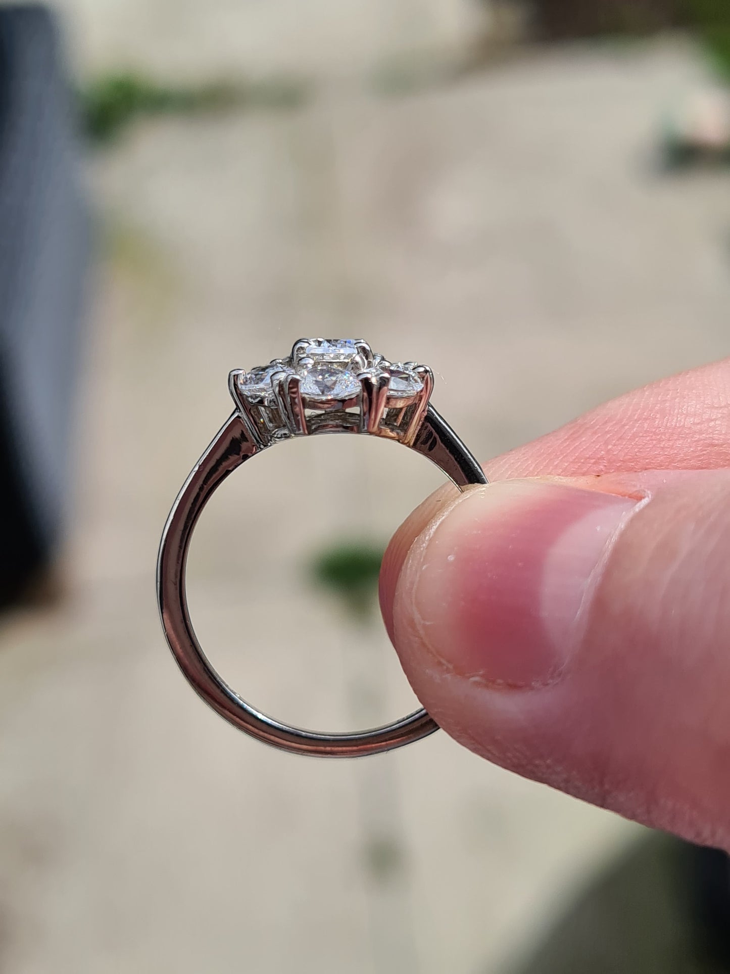 Swarovski Zirconia Halo Ring Sterling Silver SIZES L , M