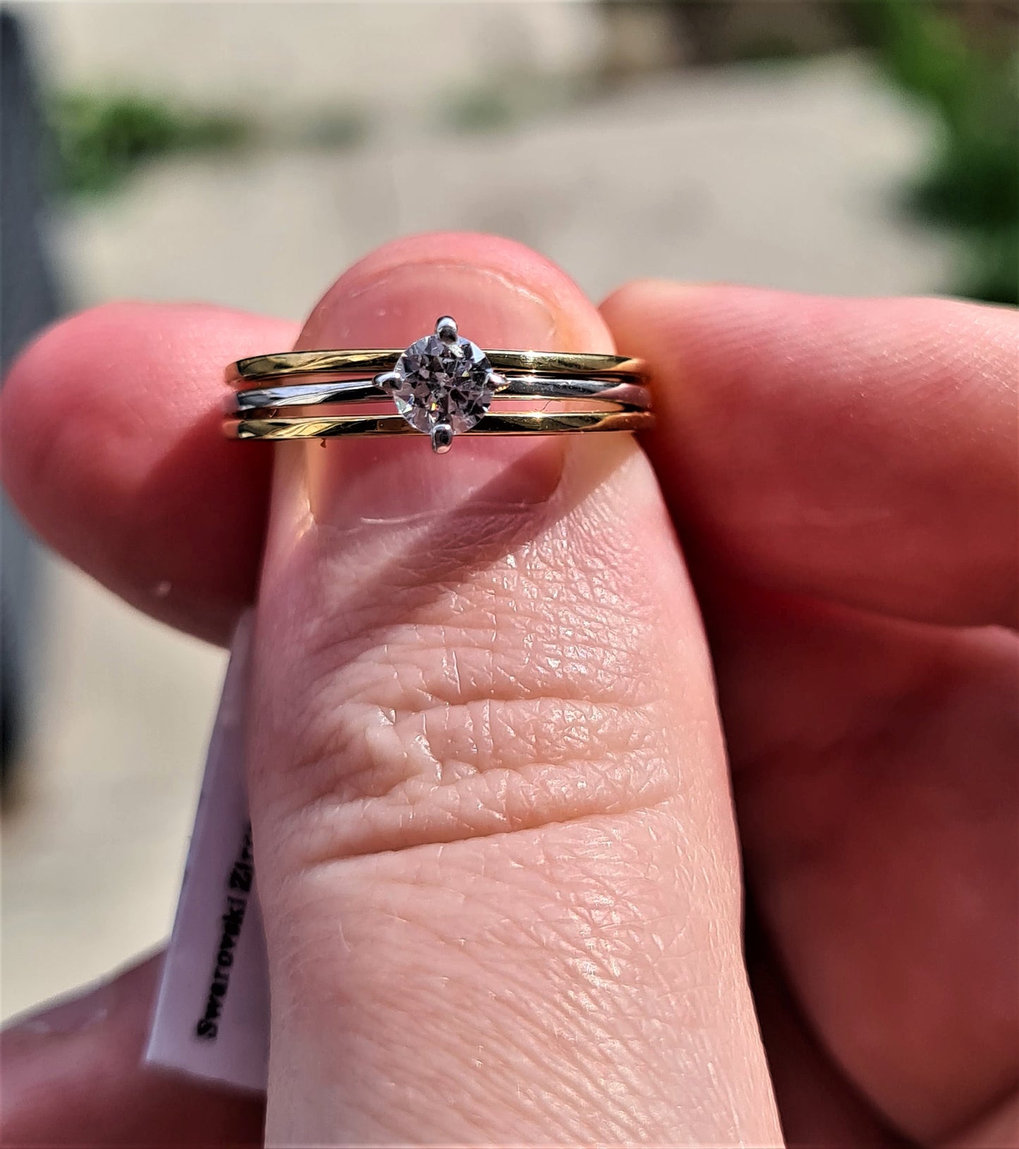 Swarovski Zirconia Removable Ring Sterling Silver SIZE K