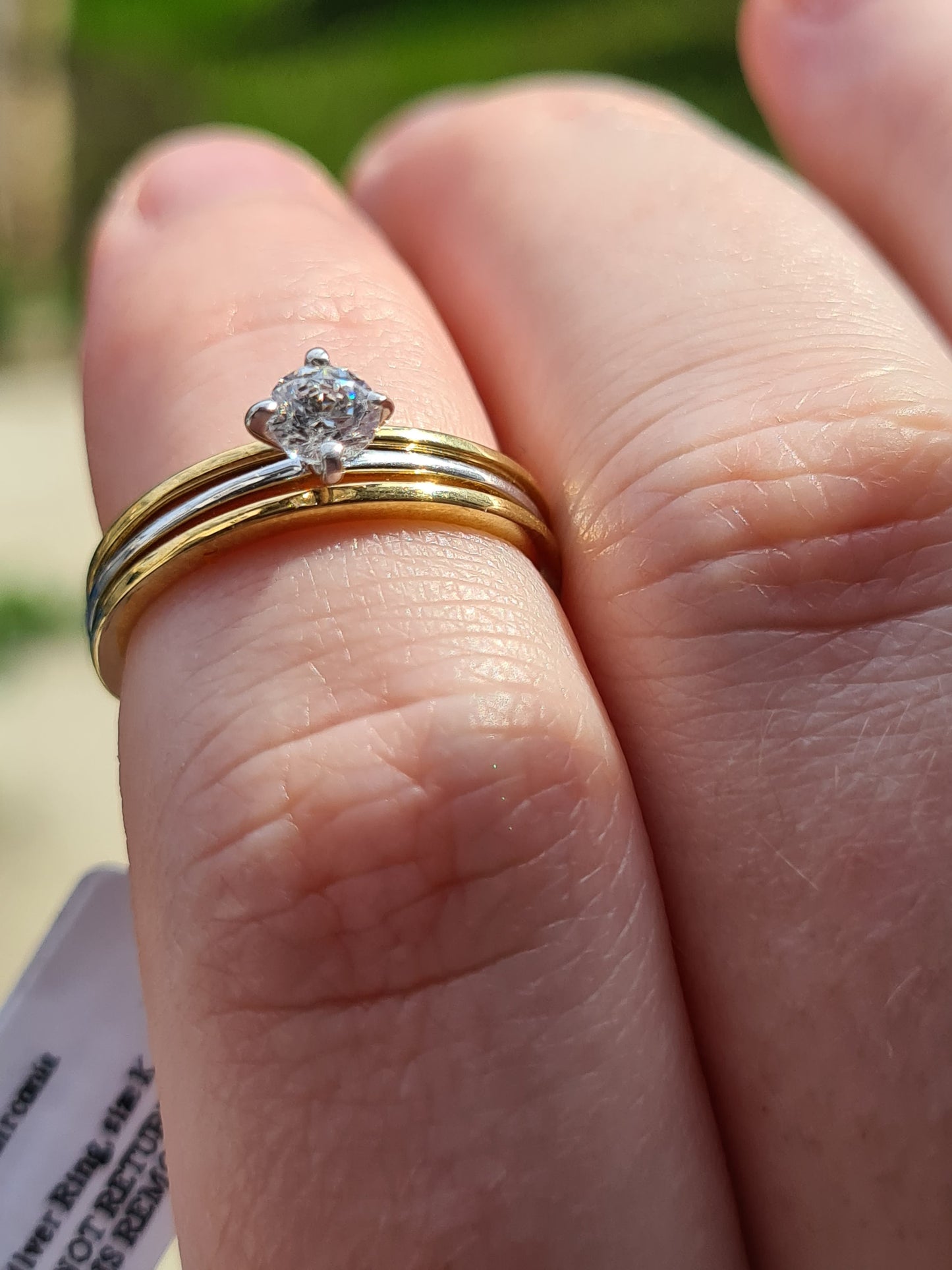 Swarovski Zirconia Removable Ring Sterling Silver SIZE K