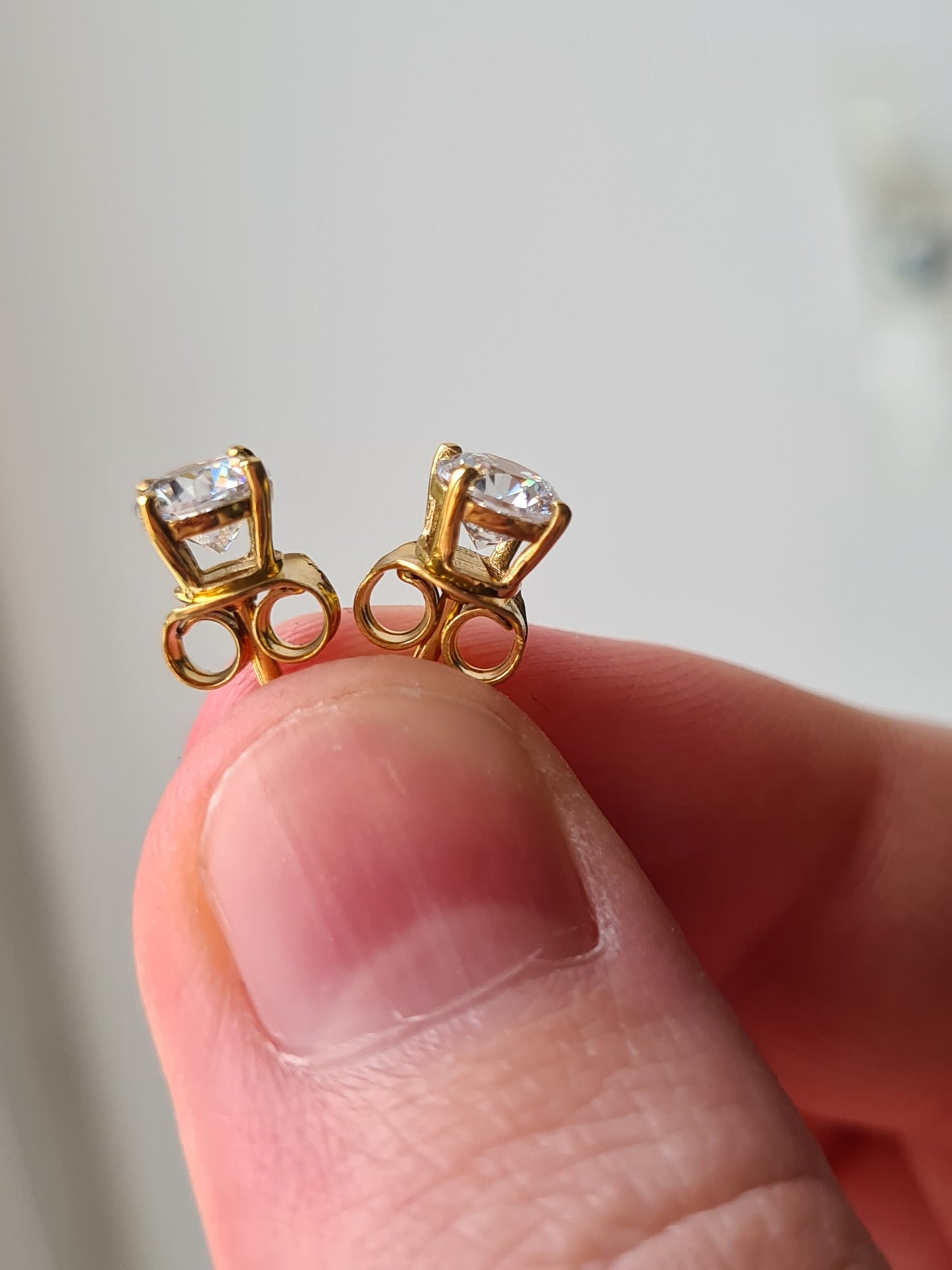 Swarovski Zirconia 0.5CT 14K Gold Overlay 925 Sterling Silver Stud Earrings