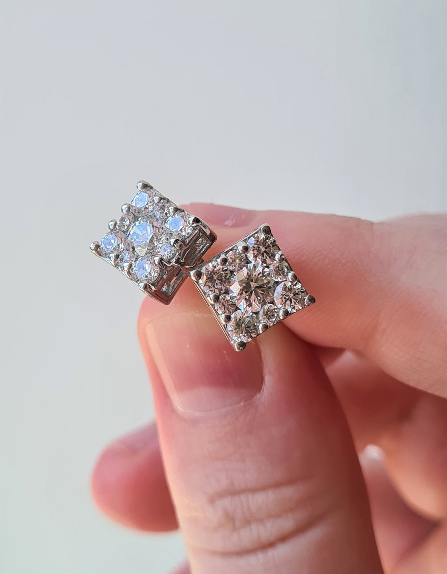 3.35Ct SWAROVSKI ZIRCONIA Cluster Stud Earrings 925 Sterling Silver Earrings