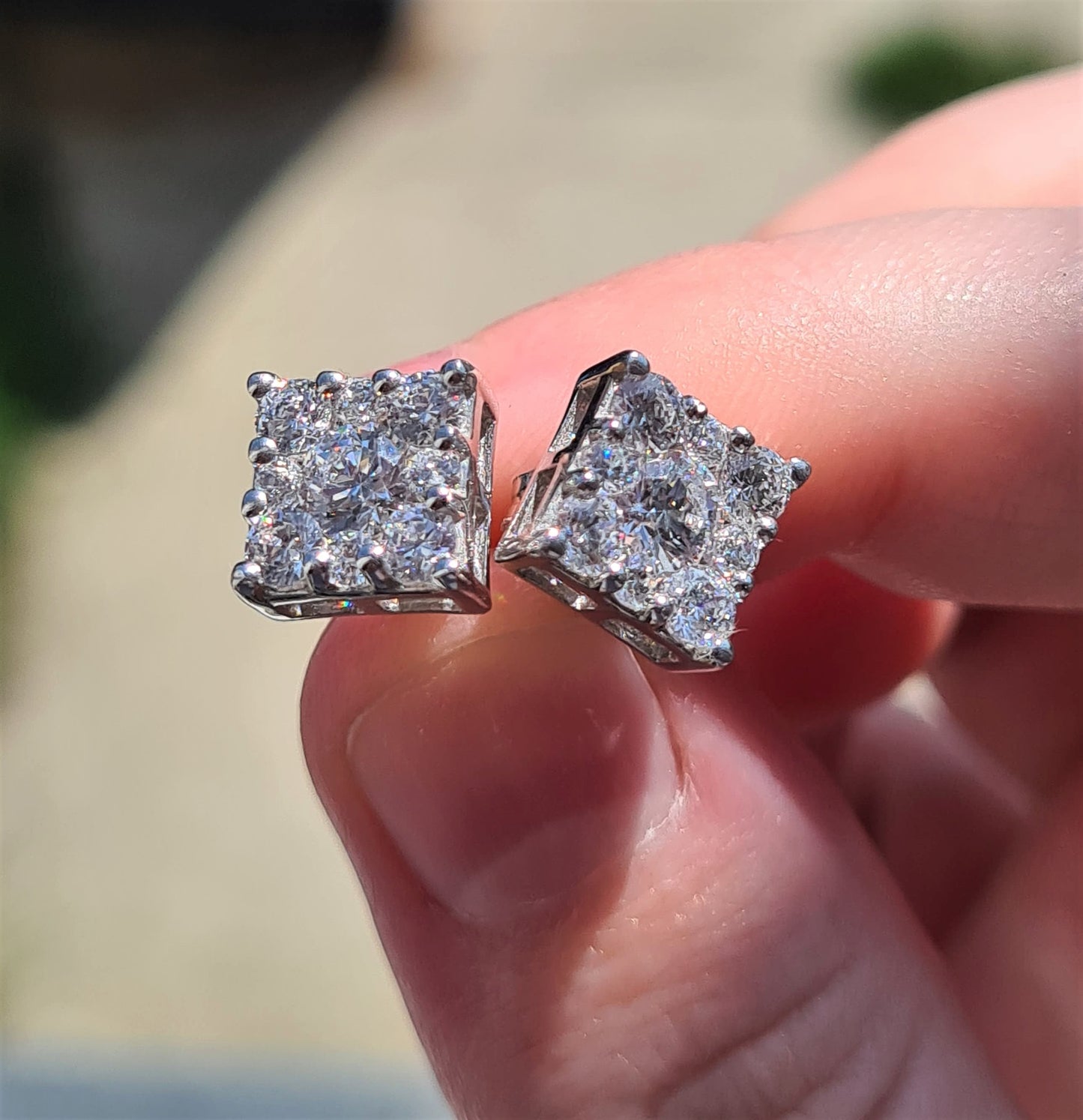 3.35Ct SWAROVSKI ZIRCONIA Cluster Stud Earrings 925 Sterling Silver Earrings