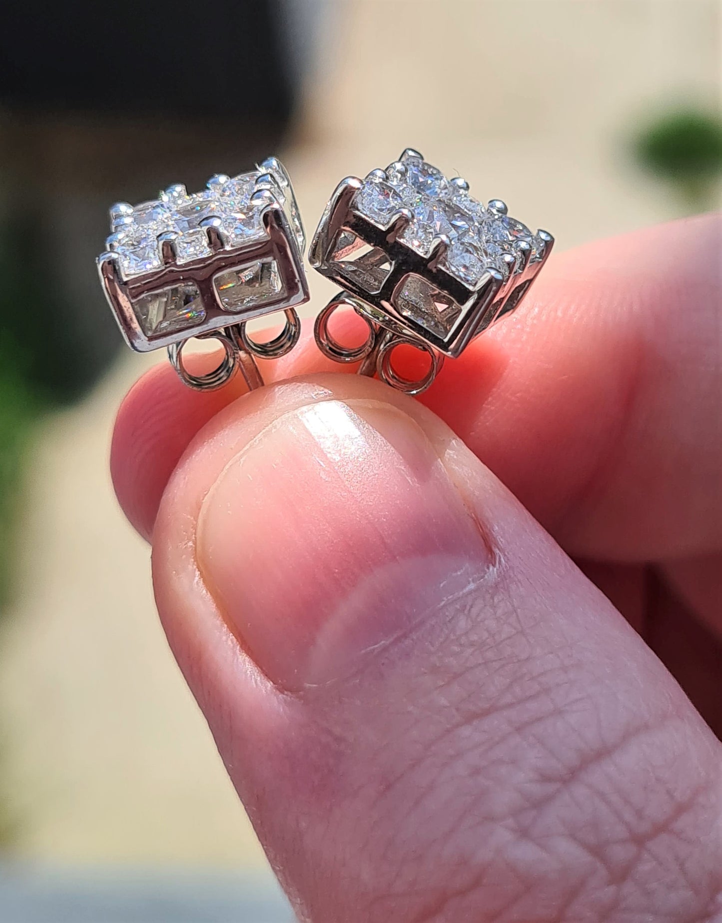 3.35Ct SWAROVSKI ZIRCONIA Cluster Stud Earrings 925 Sterling Silver Earrings