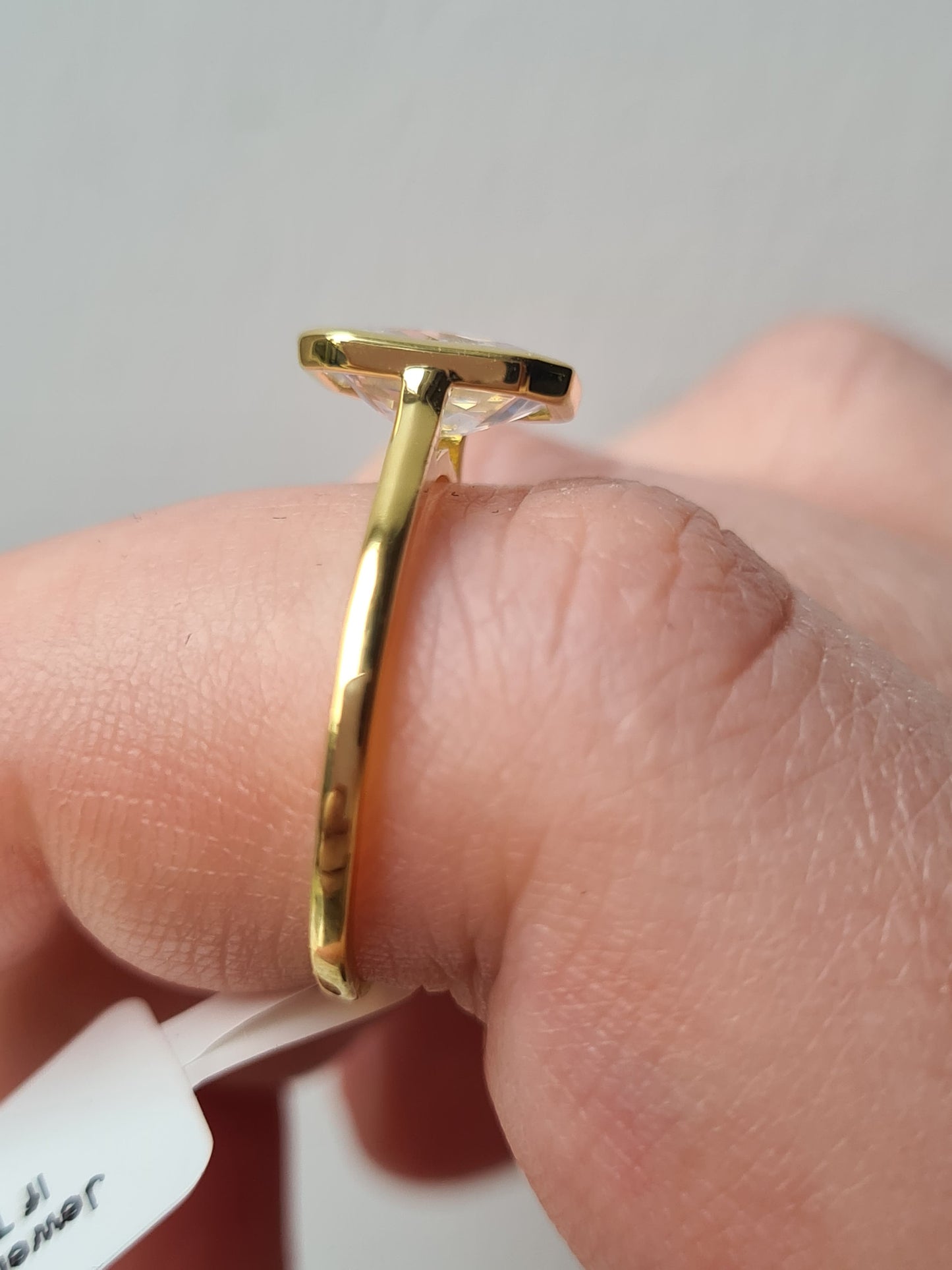 Simulated Diamond Octagon Cut Solitaire Ring SIZES N, O