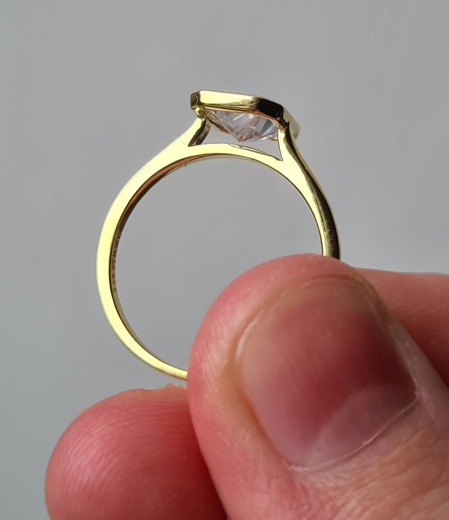 Simulated Diamond Octagon Cut Solitaire Ring SIZES N, O