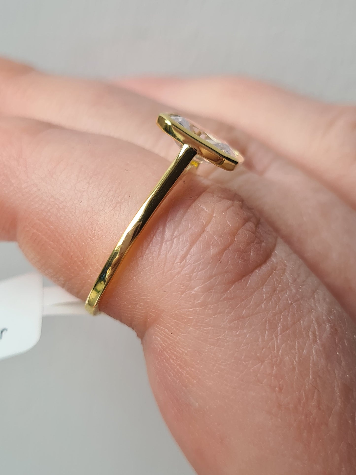 Simulated Diamond Octagon Cut Solitaire Ring SIZES N, O