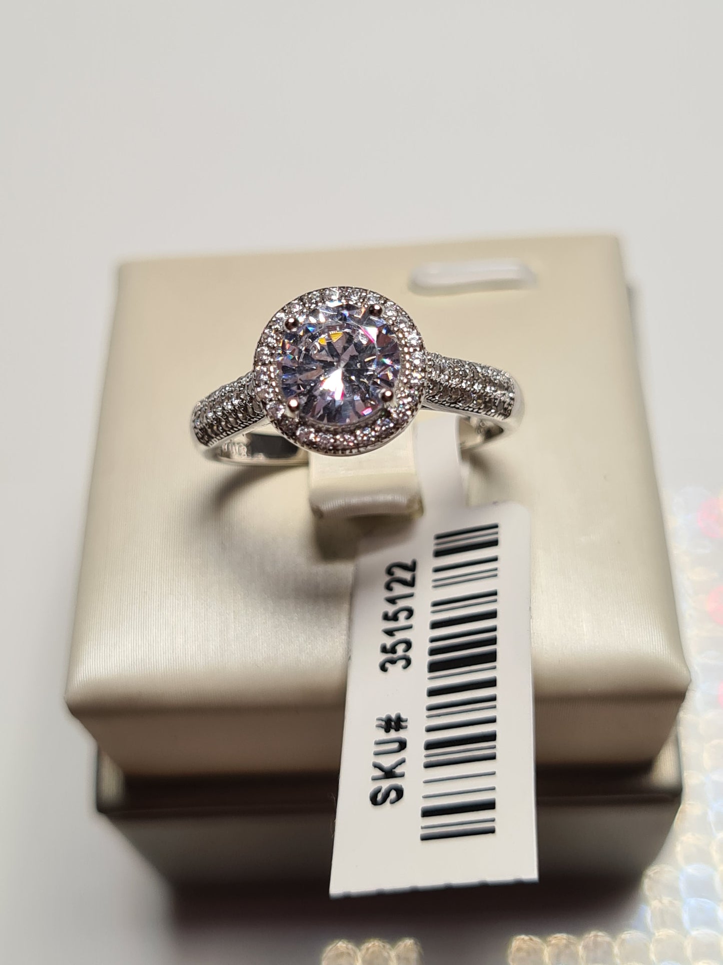 Simulated Diamond Halo Engagement Style Ring SIZES M,N,O,U