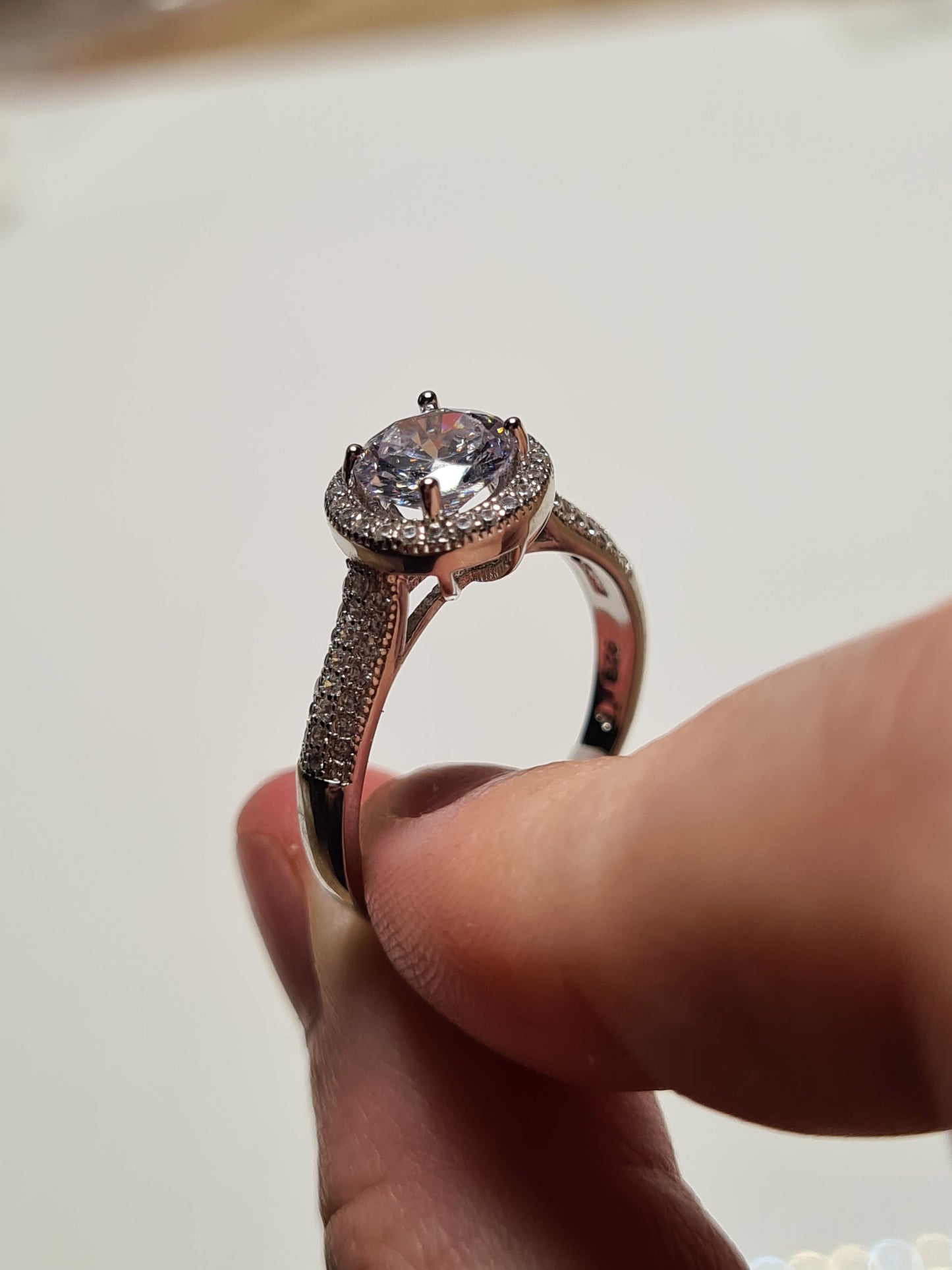 Simulated Diamond Halo Engagement Style Ring SIZES M,N,O,U