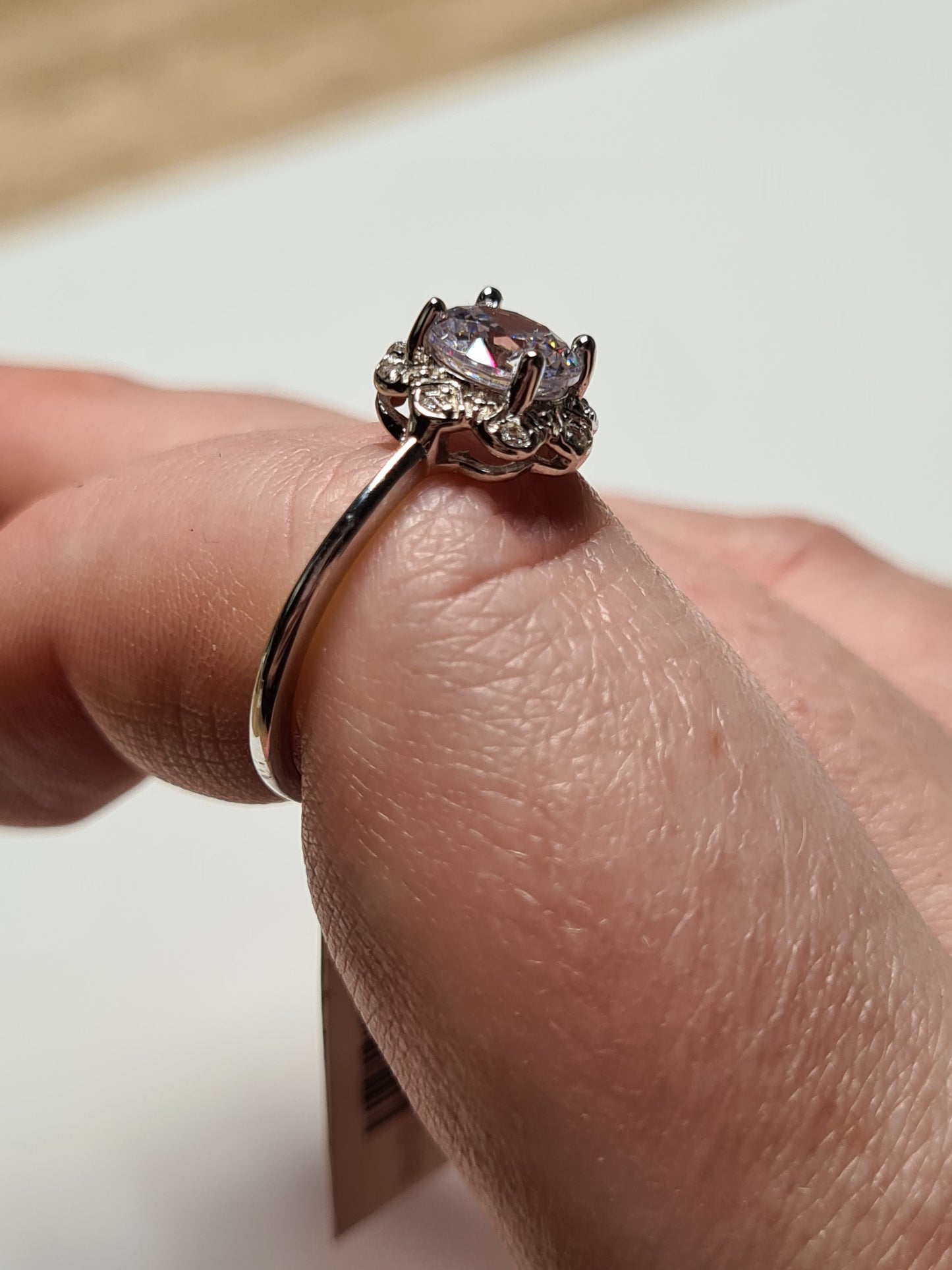 Swarovski zirconia Floral Halo Ring Set In 925 Sterling Silver SIZES P,S