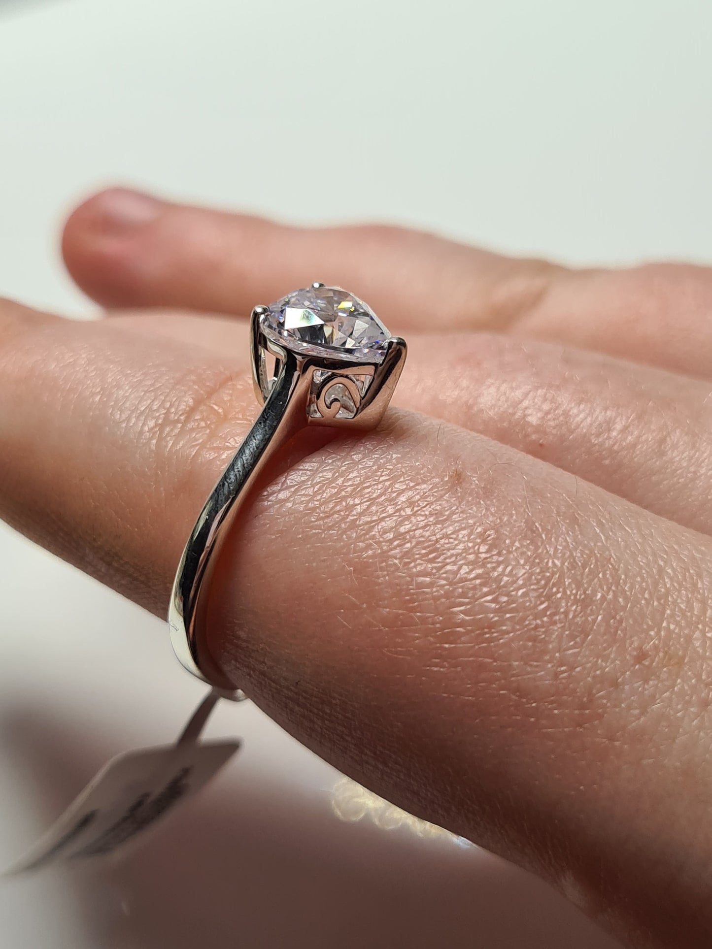 Swarovski Zirconia Heart Cut Ring Set in 925 Sterling Silver SIZES P,R