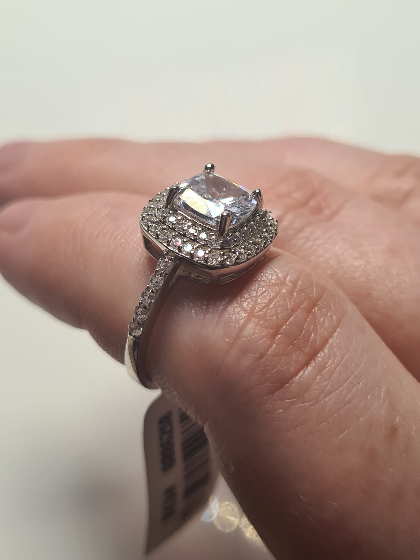 AAA Simulated Diamond Princess Cut Ring SIZES K , M