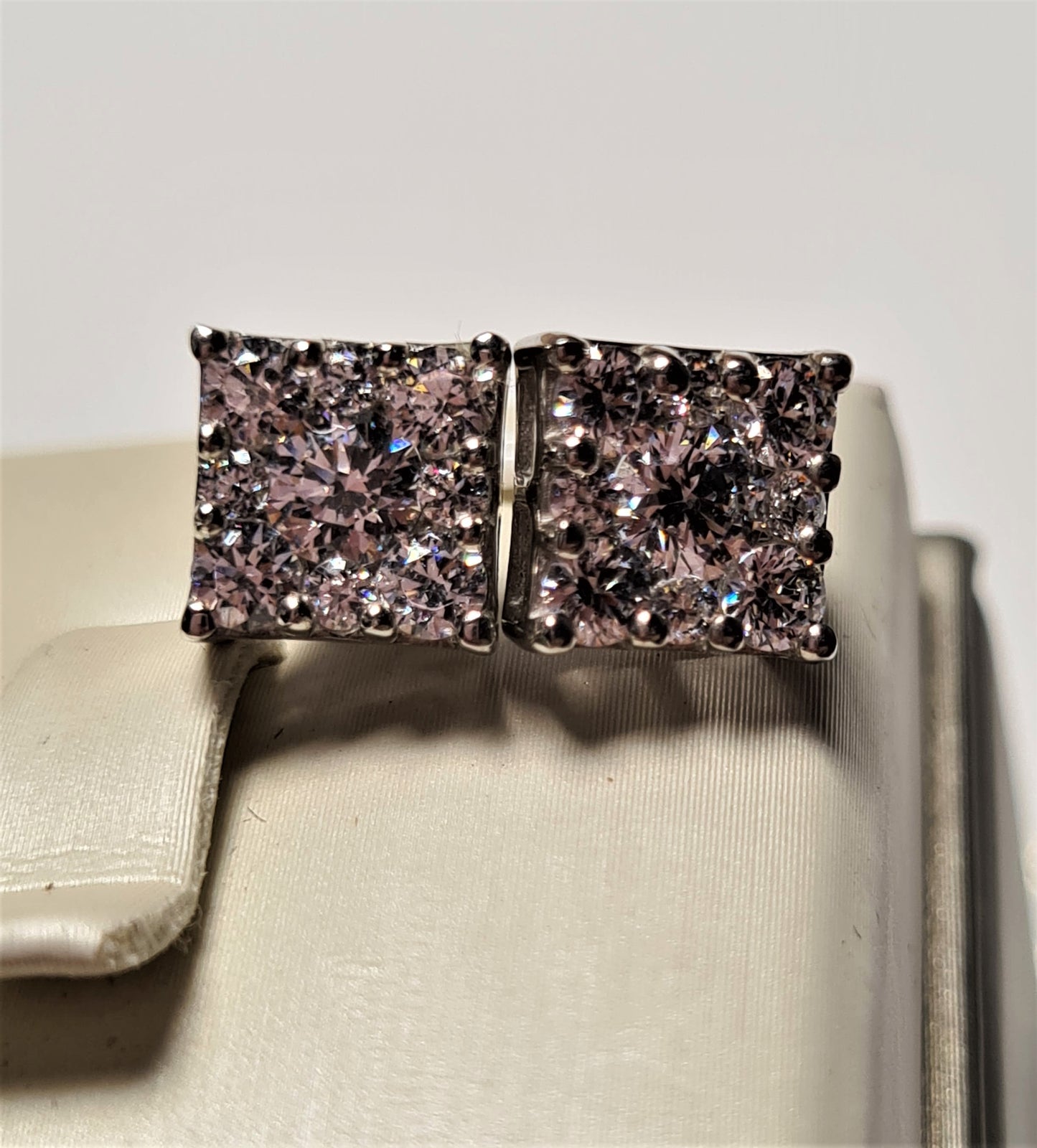 3.35Ct SWAROVSKI ZIRCONIA Cluster Stud Earrings 925 Sterling Silver Earrings