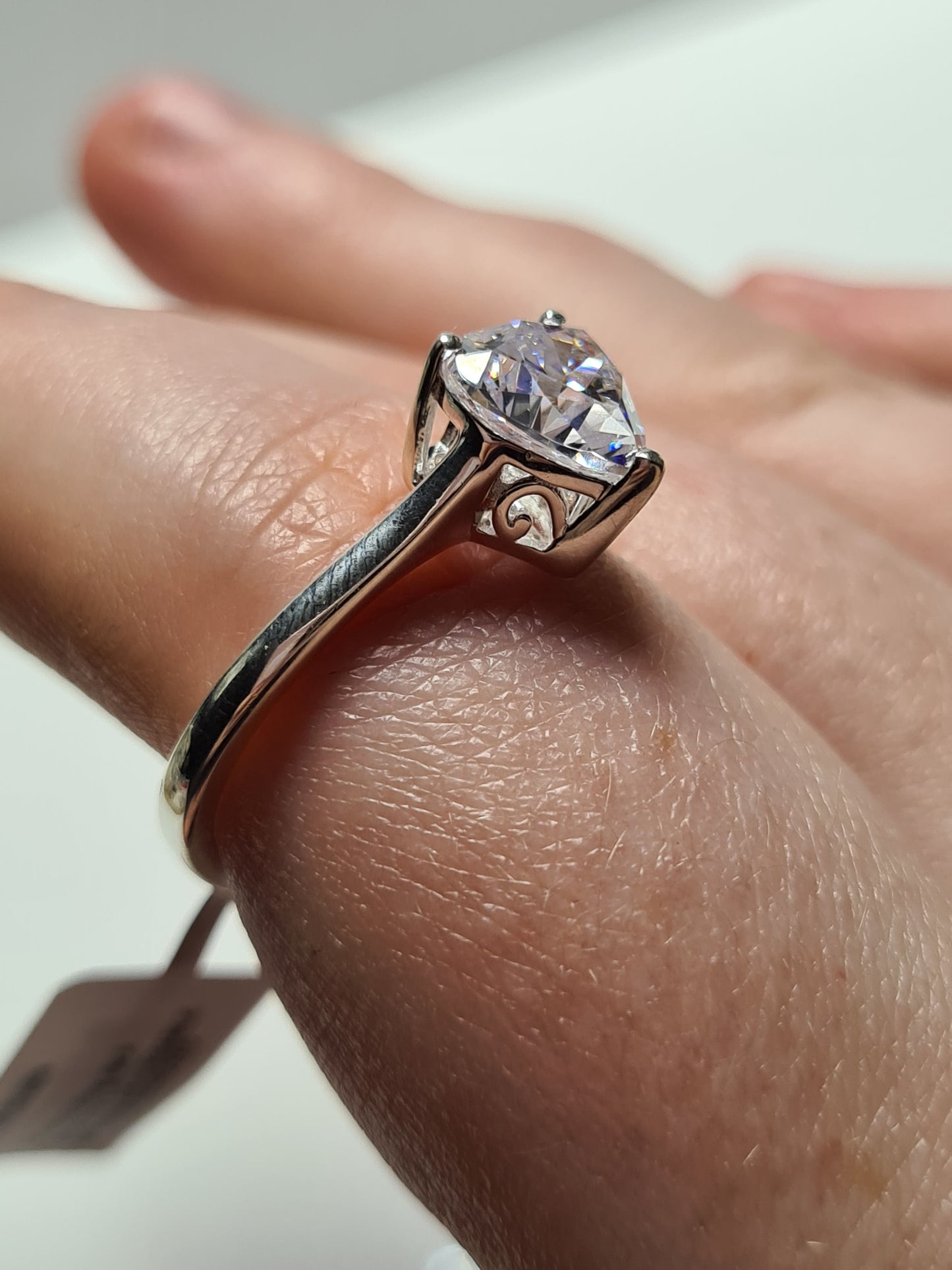 Swarovski Zirconia Heart Cut Ring Set in 925 Sterling Silver SIZES P,R