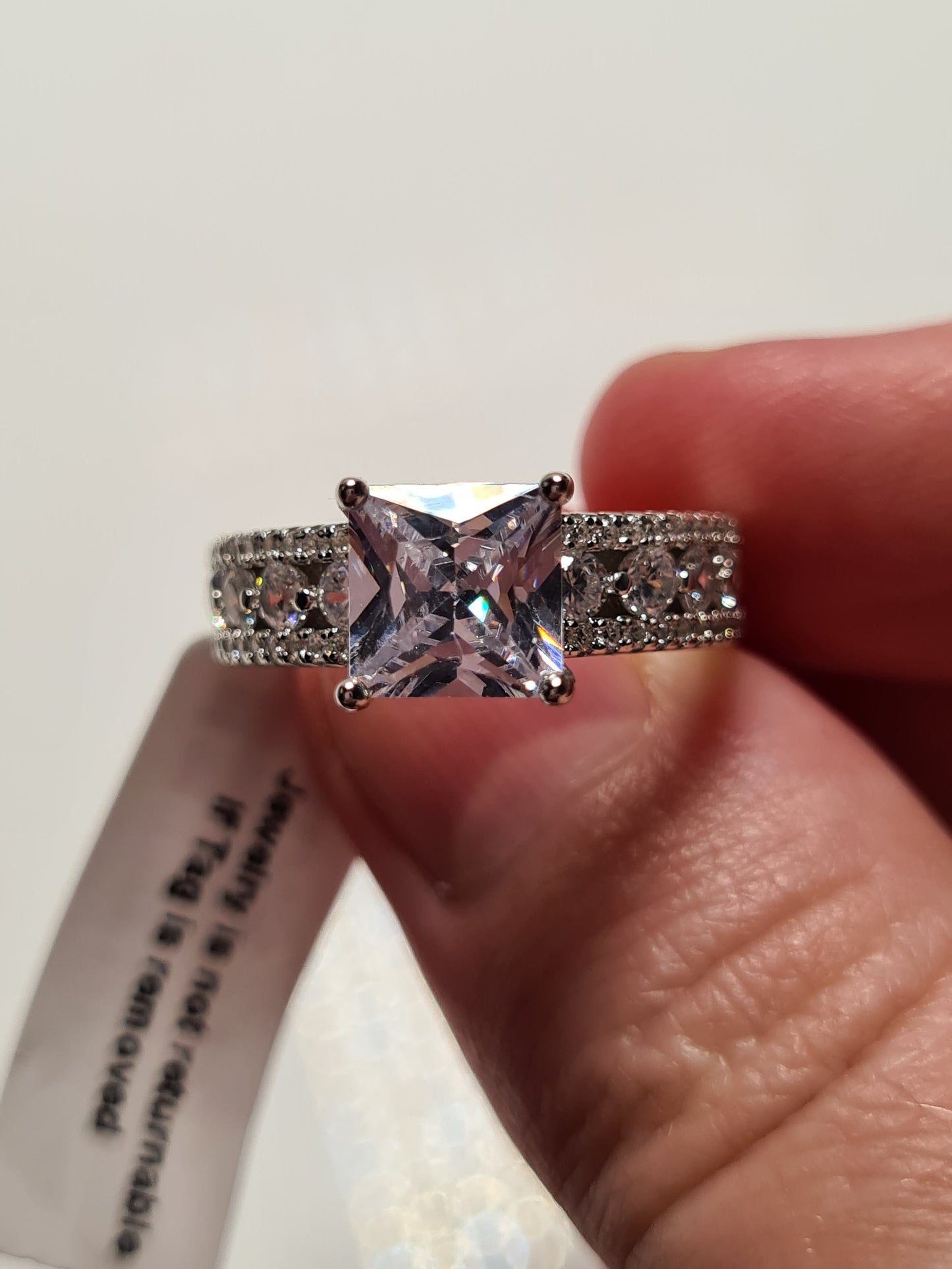 Princess Cut Simulated Diamond Ring 925 Sterling Silver SIZES L,M