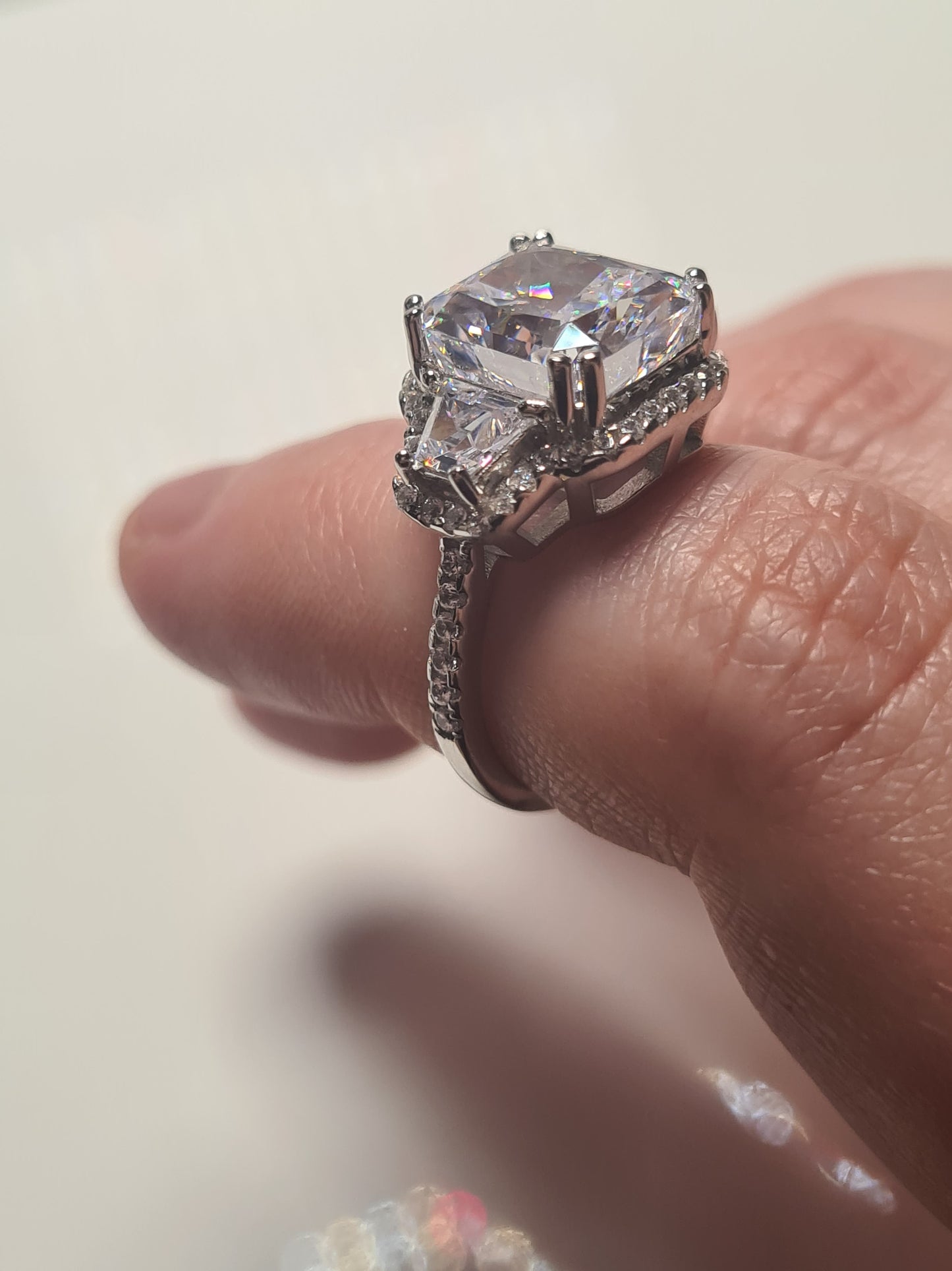 7.80 Ct Simulated Diamond Ring 925 Sterling Silver SIZE L