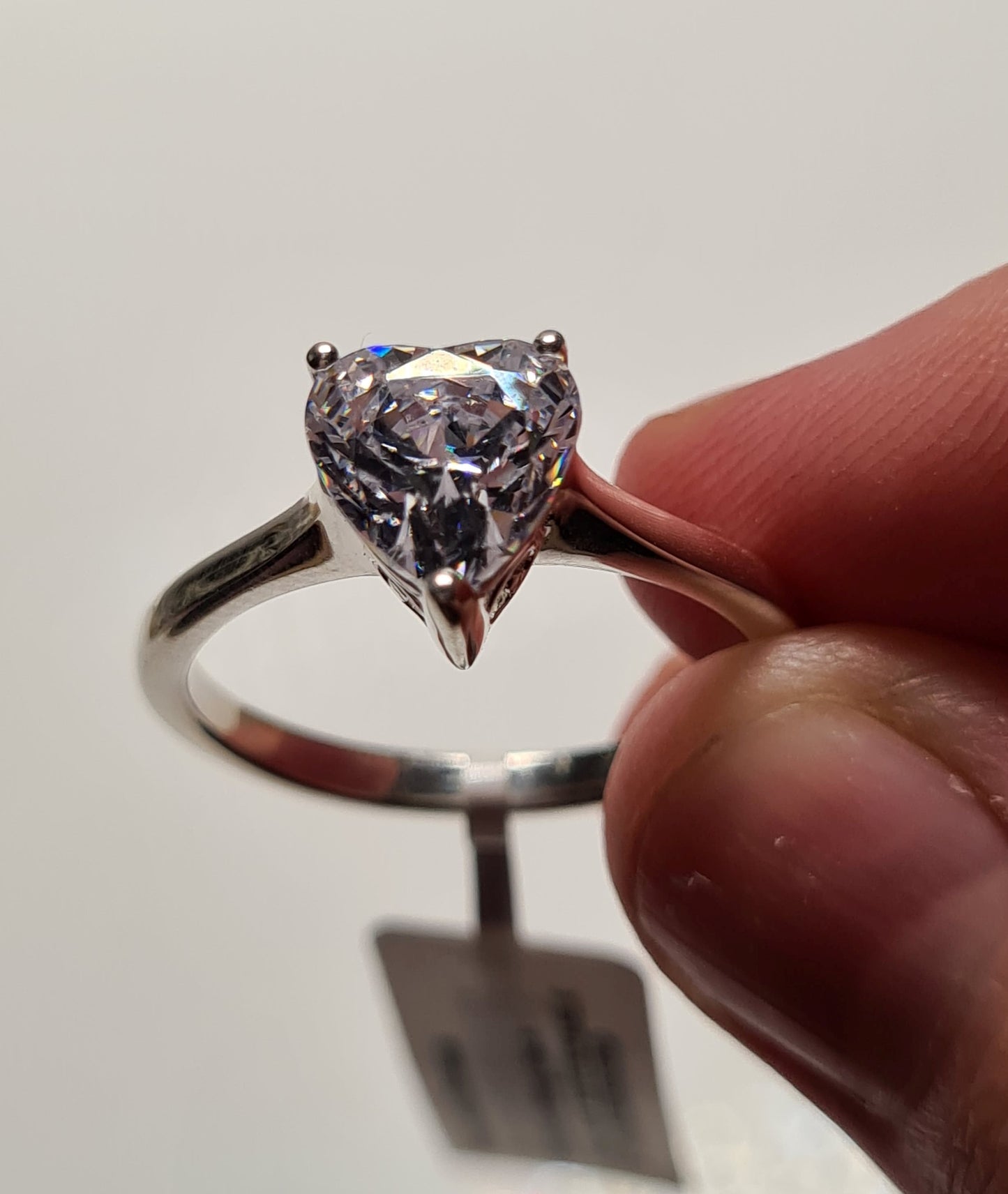 Swarovski Zirconia Heart Cut Ring Set in 925 Sterling Silver SIZES P,R