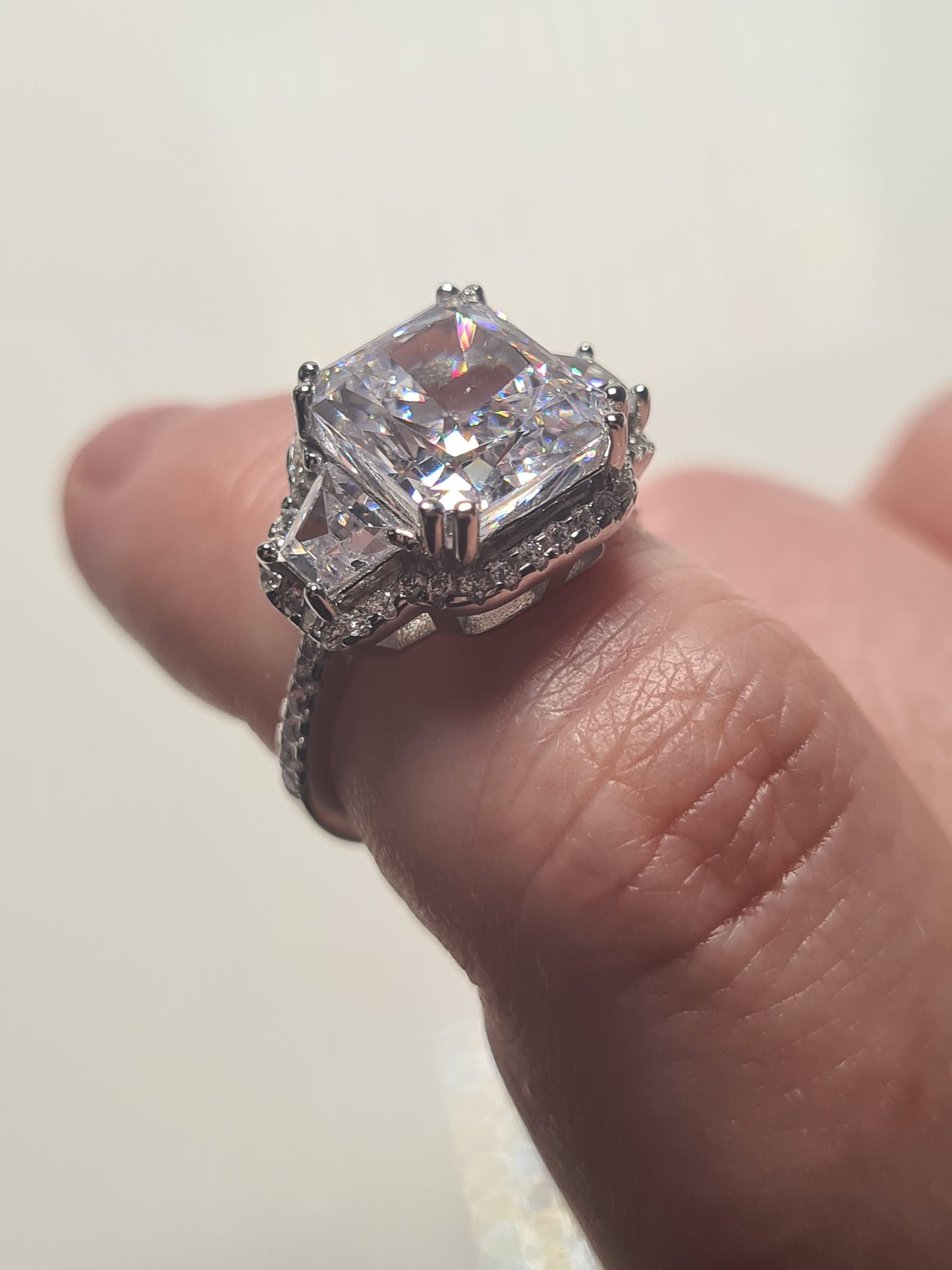 7.80 Ct Simulated Diamond Ring 925 Sterling Silver SIZE L