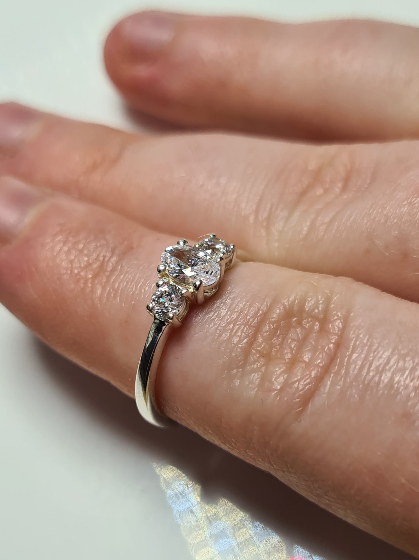 Swarovski Zirconia Engagement Ring 925 Sterling Silver SIZES L,N