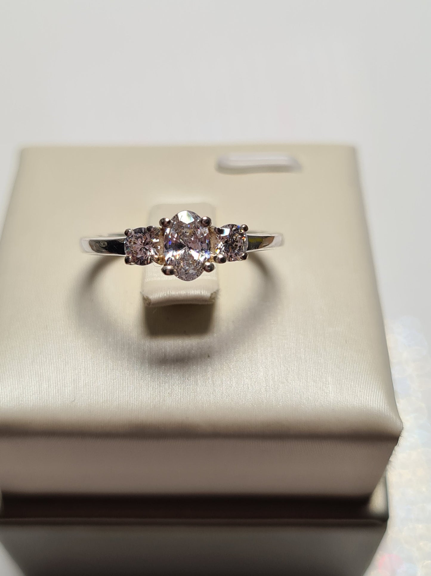 Swarovski Zirconia Engagement Ring 925 Sterling Silver SIZES L,N