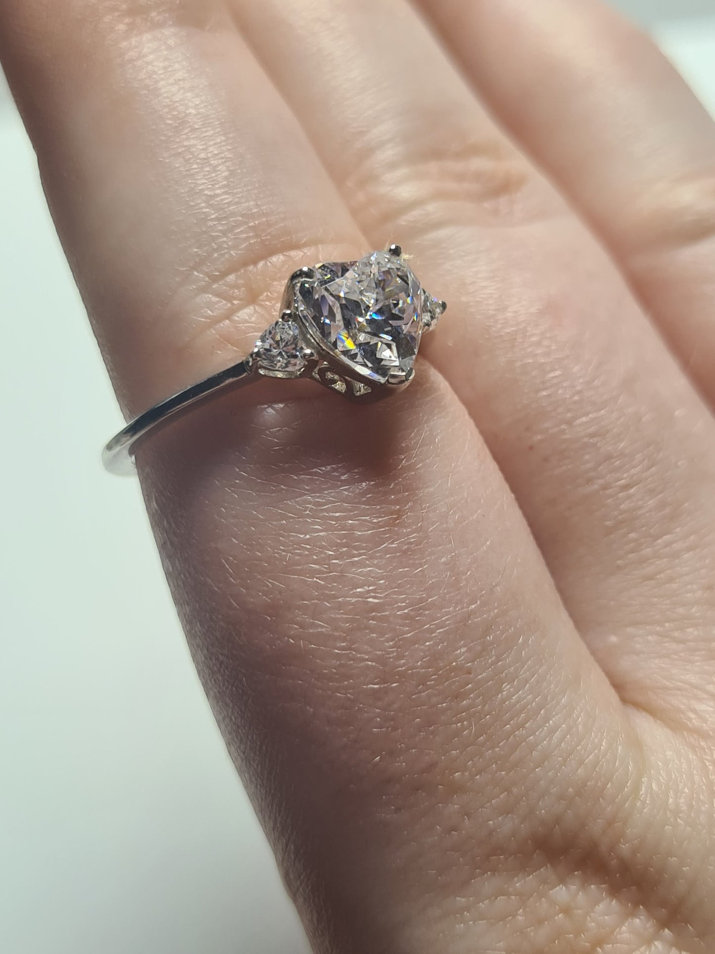 Swarovski Zirconia Heart Ring sterling silver SIZE R