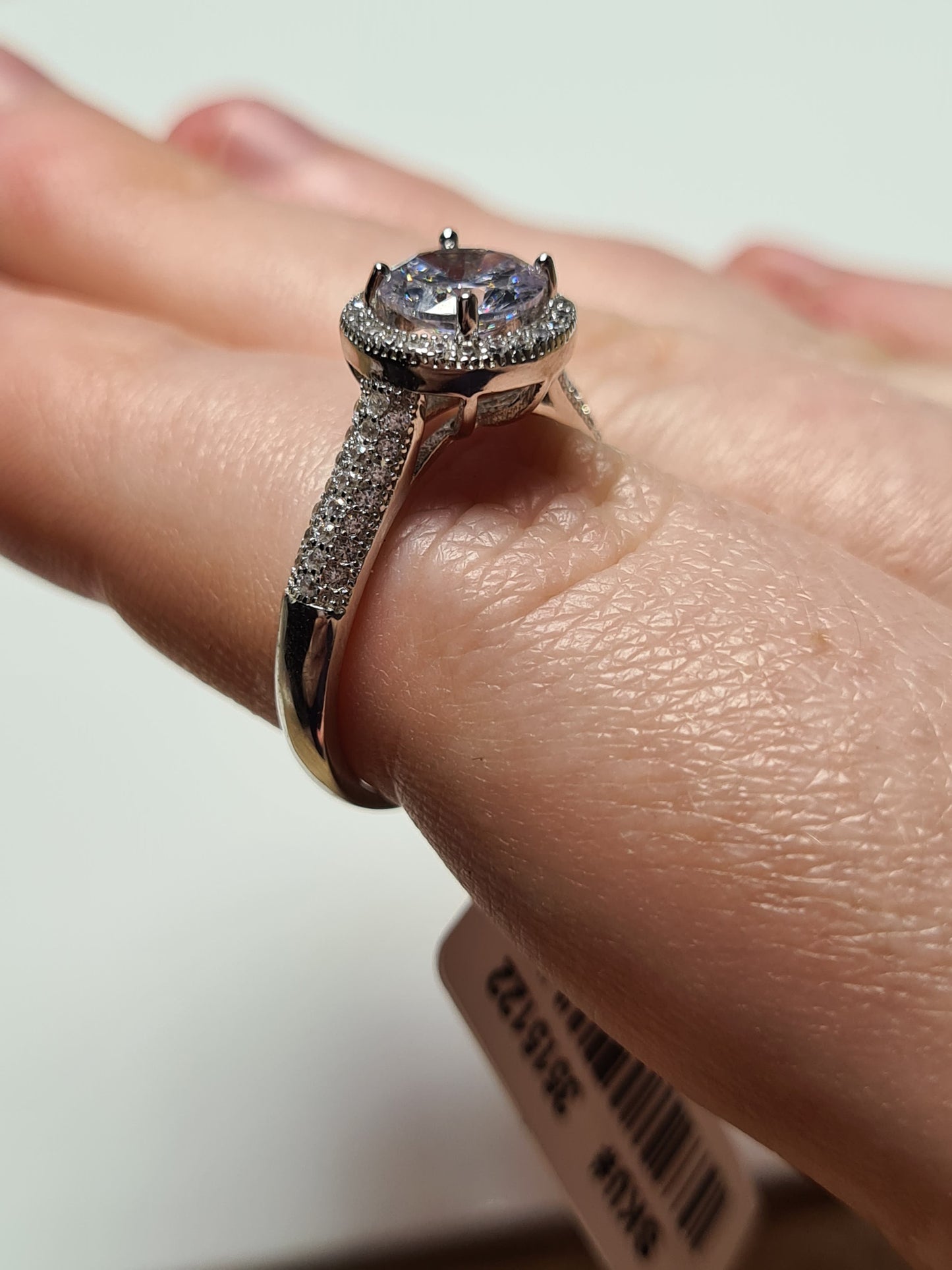 Simulated Diamond Halo Engagement Style Ring SIZES M,N,O,U