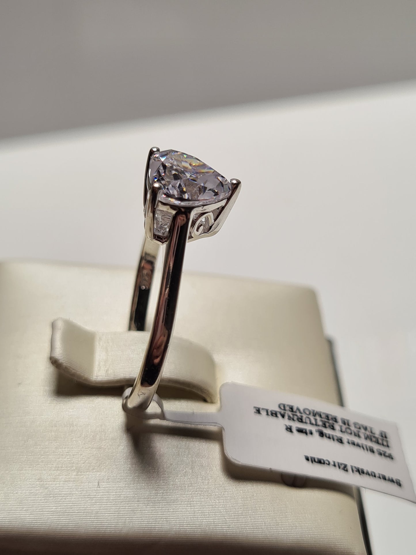 Swarovski Zirconia Heart Cut Ring Set in 925 Sterling Silver SIZES P,R