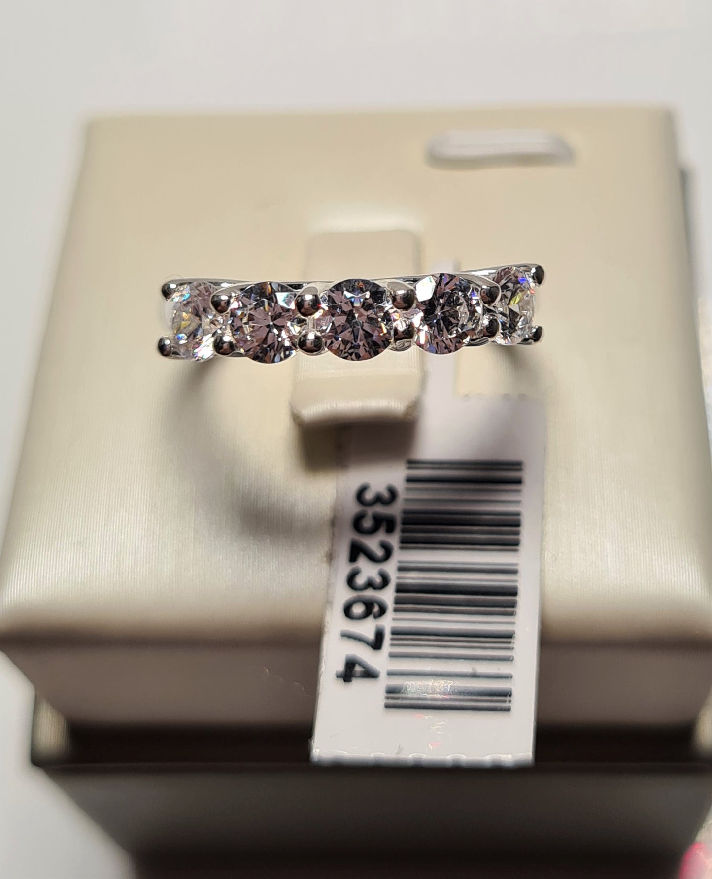 Swarovski Zirconia 5 Stone Ring 925 Sterling Silver SIZE O