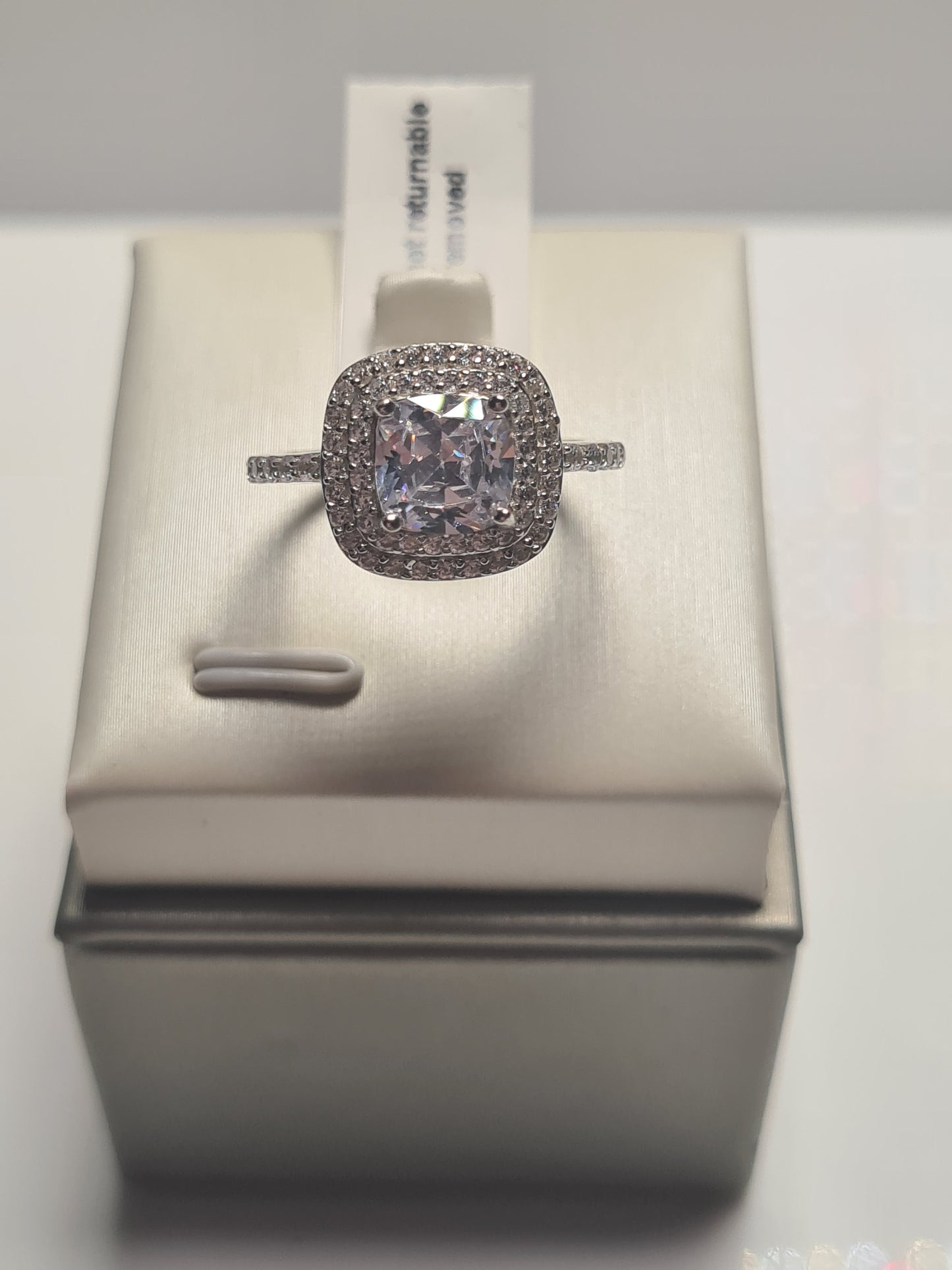 AAA Simulated Diamond Princess Cut Ring SIZES K , M