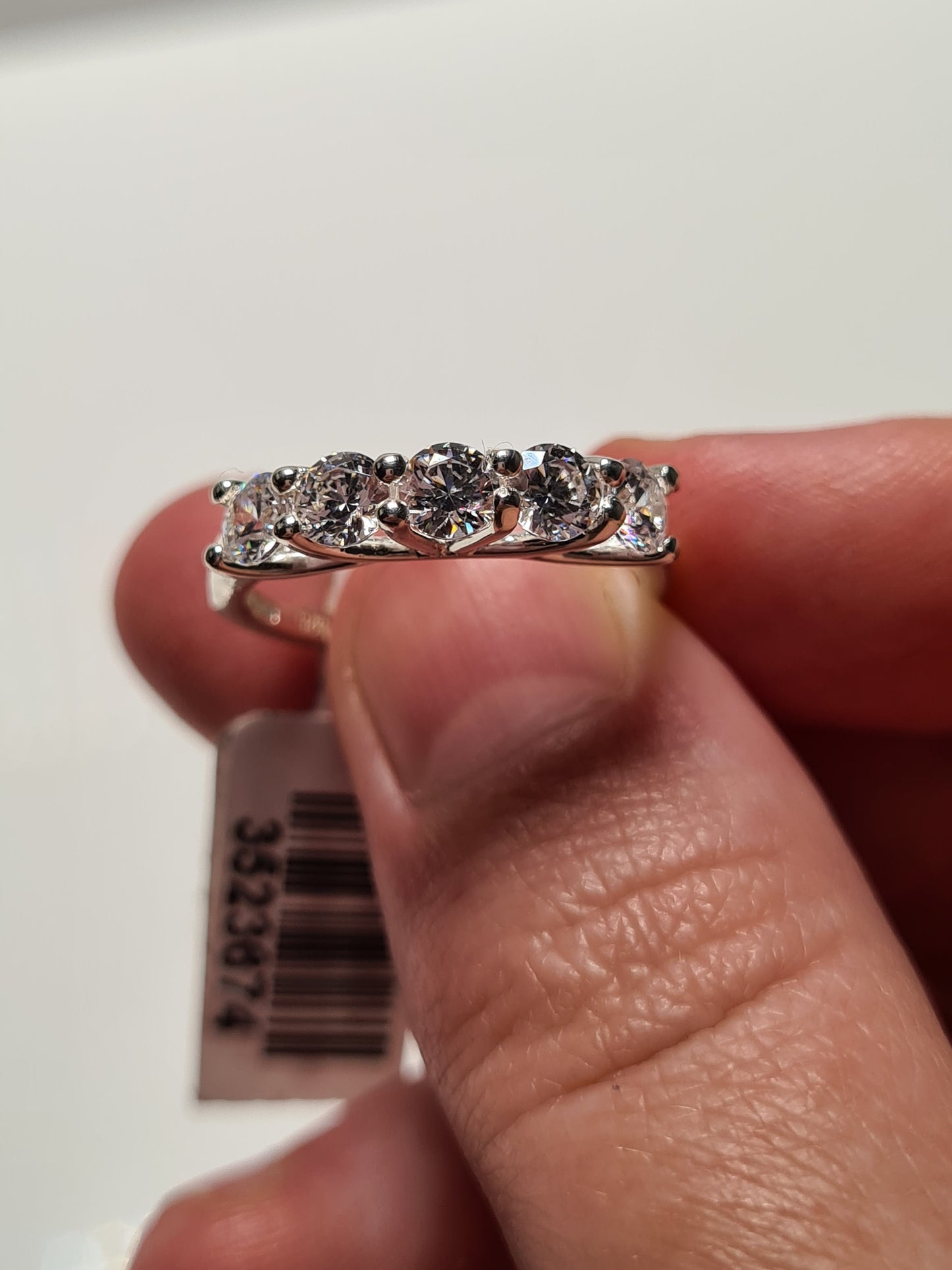 Swarovski Zirconia 5 Stone Ring 925 Sterling Silver SIZE O