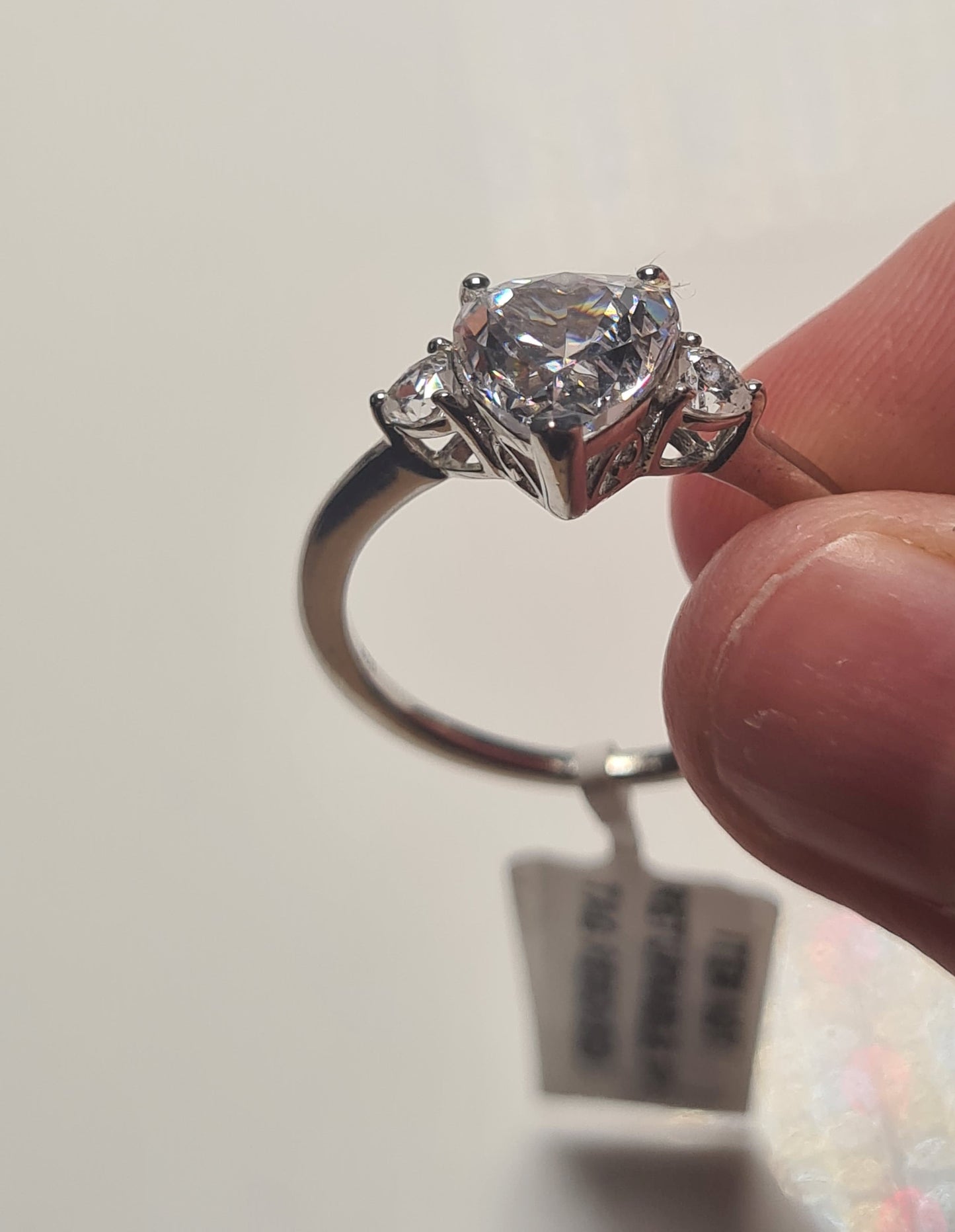 Swarovski Zirconia Heart Ring sterling silver SIZE R