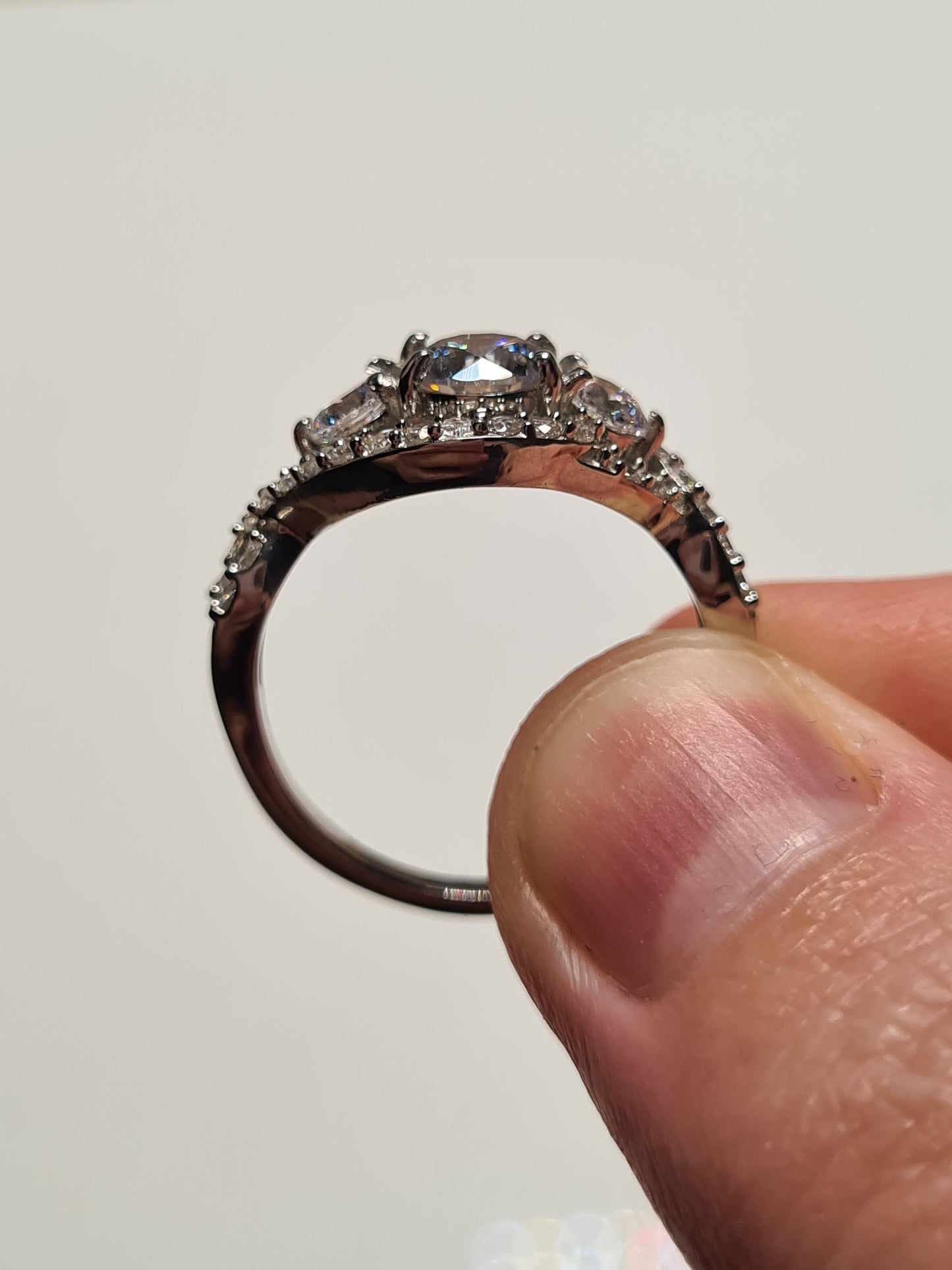 Swarovski Zirconia Cluster Criss-Cross Ring Sterling Silver SIZE P