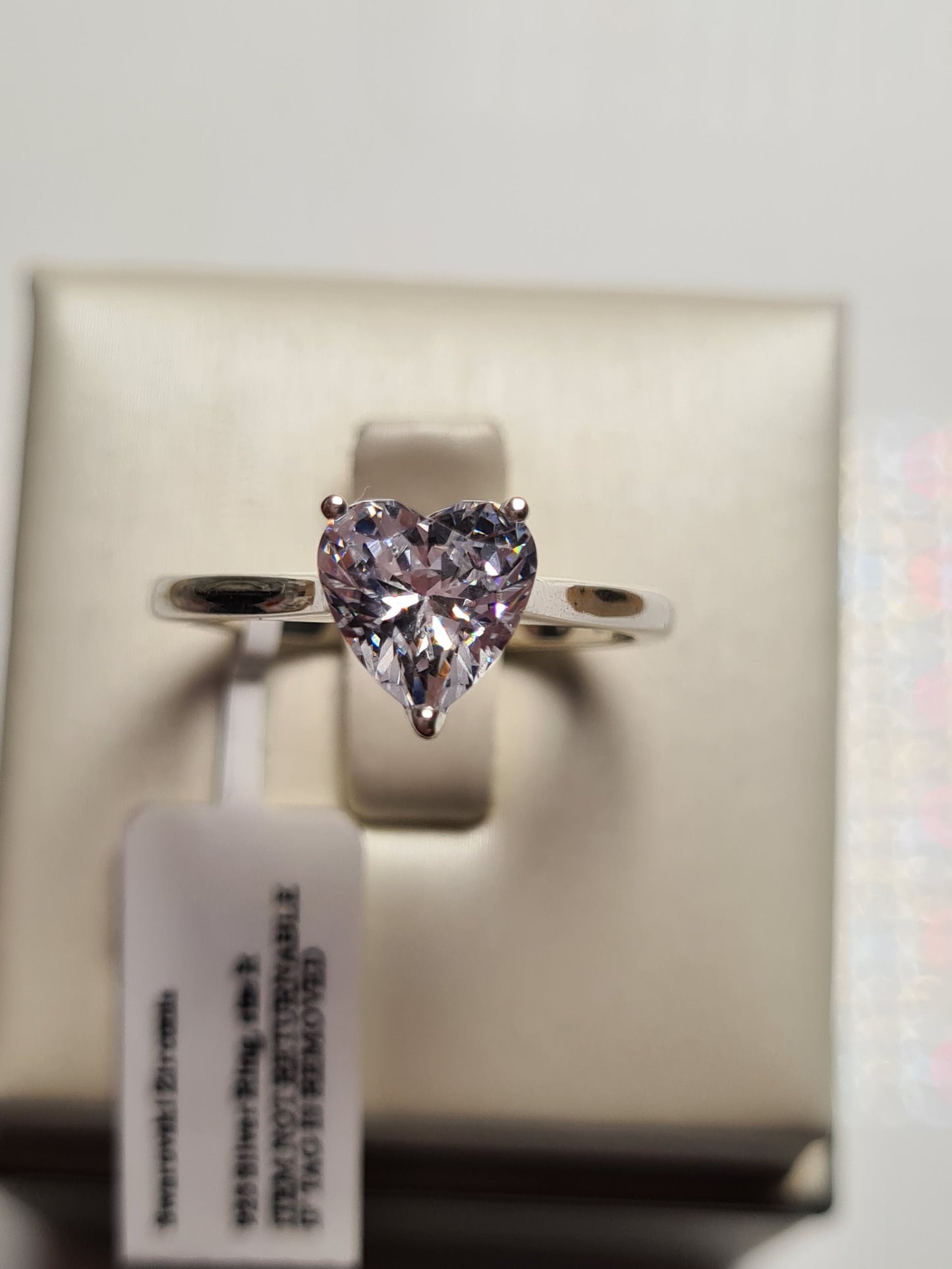 Swarovski Zirconia Heart Cut Ring Set in 925 Sterling Silver SIZES P,R