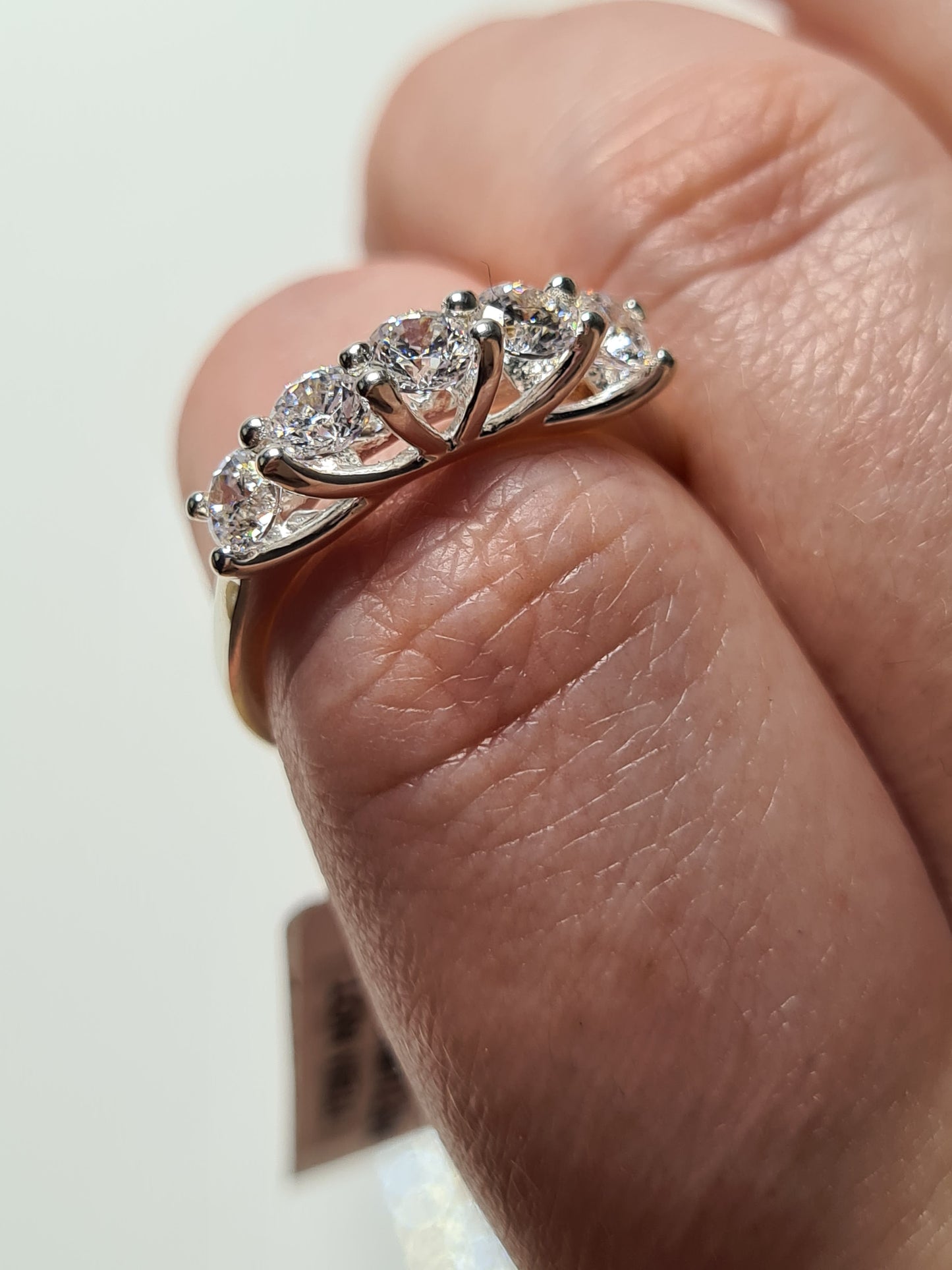 Swarovski Zirconia 5 Stone Ring 925 Sterling Silver SIZE O