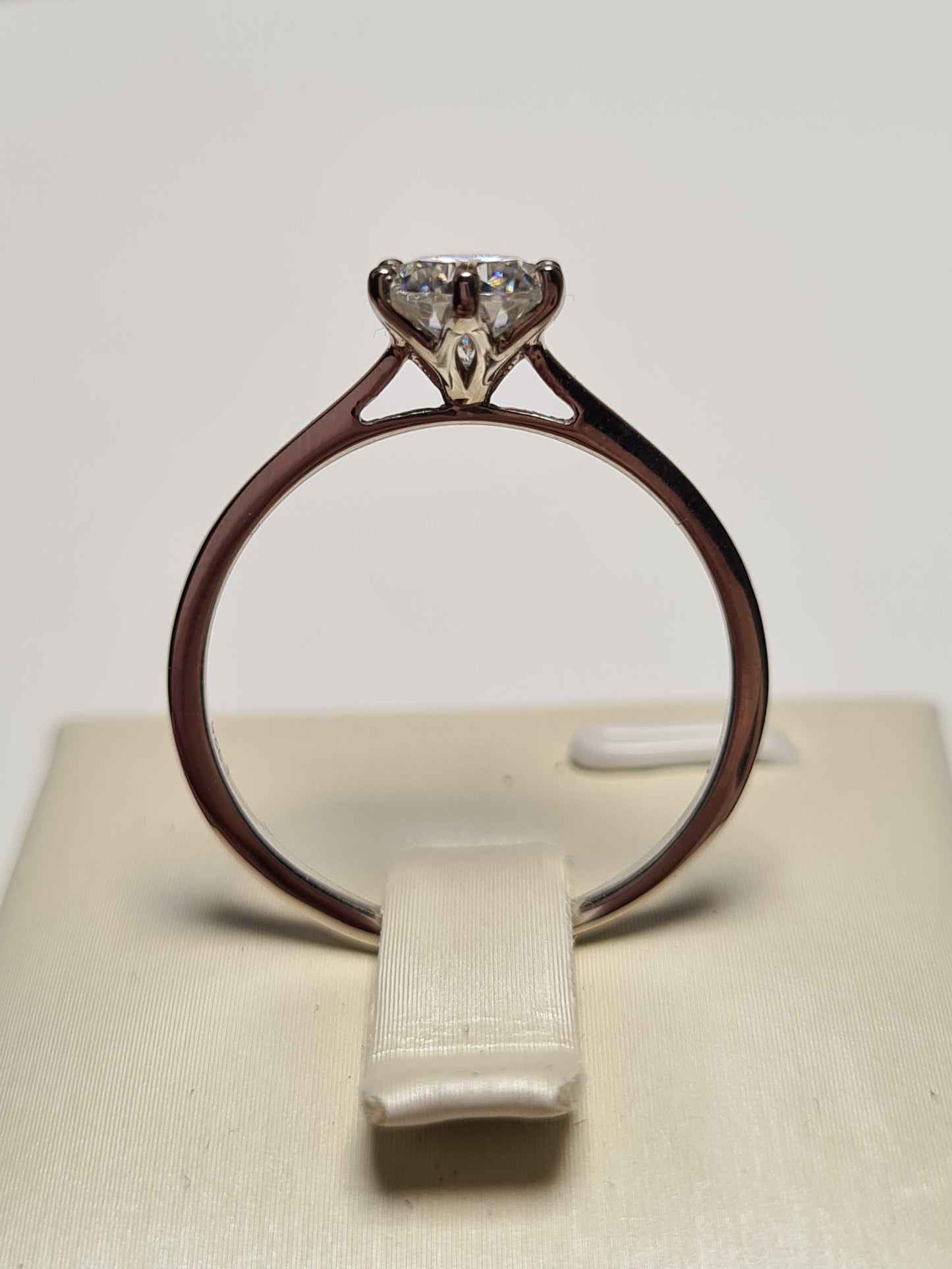 1ct Moissanite Solitaire Ring 925 Sterling Silver SIZE S